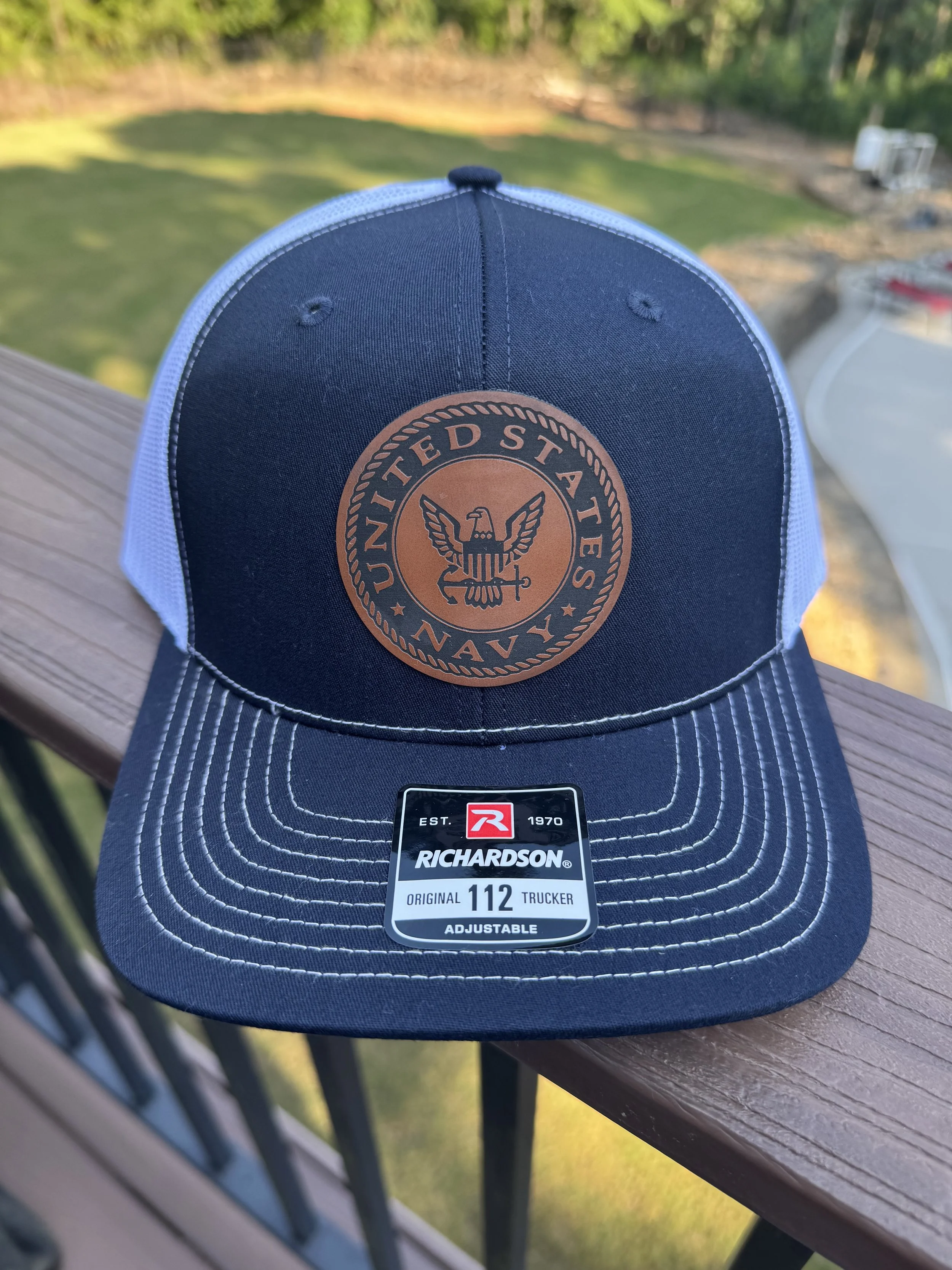 US Navy Leather Patch Hat