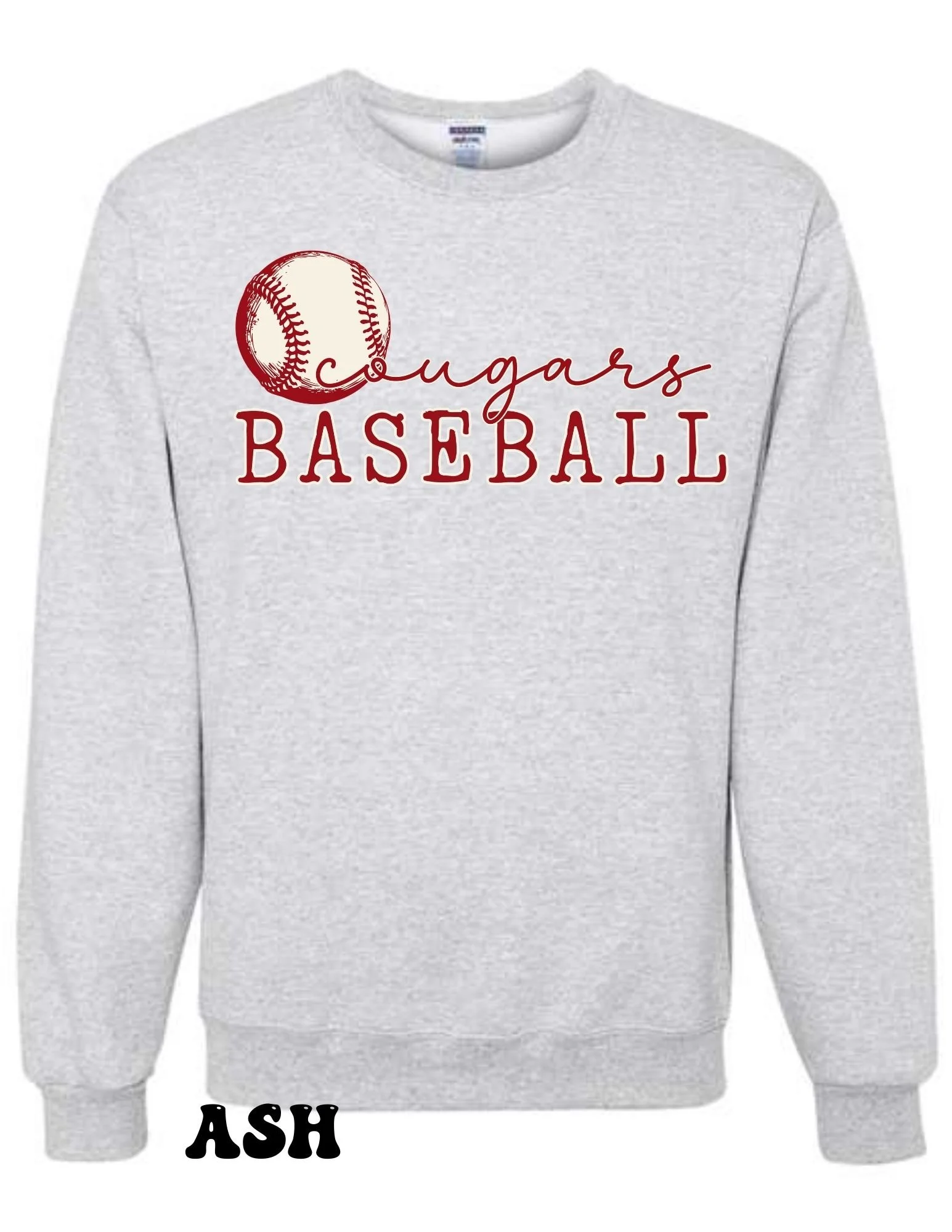 Retro Cougars Baseball Crewneck Sweatshirt