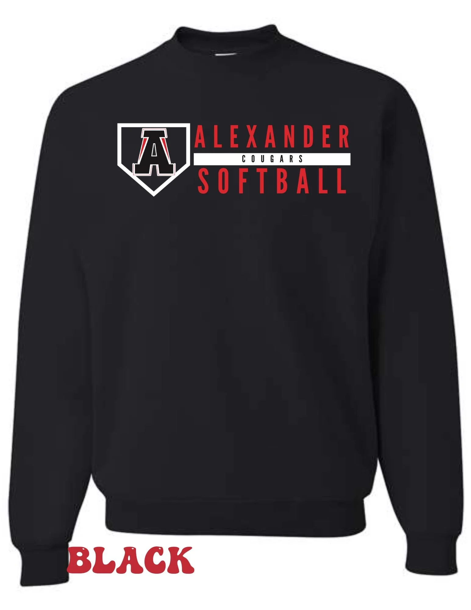 Alexander Cougars Softball Crewneck Sweatshirt