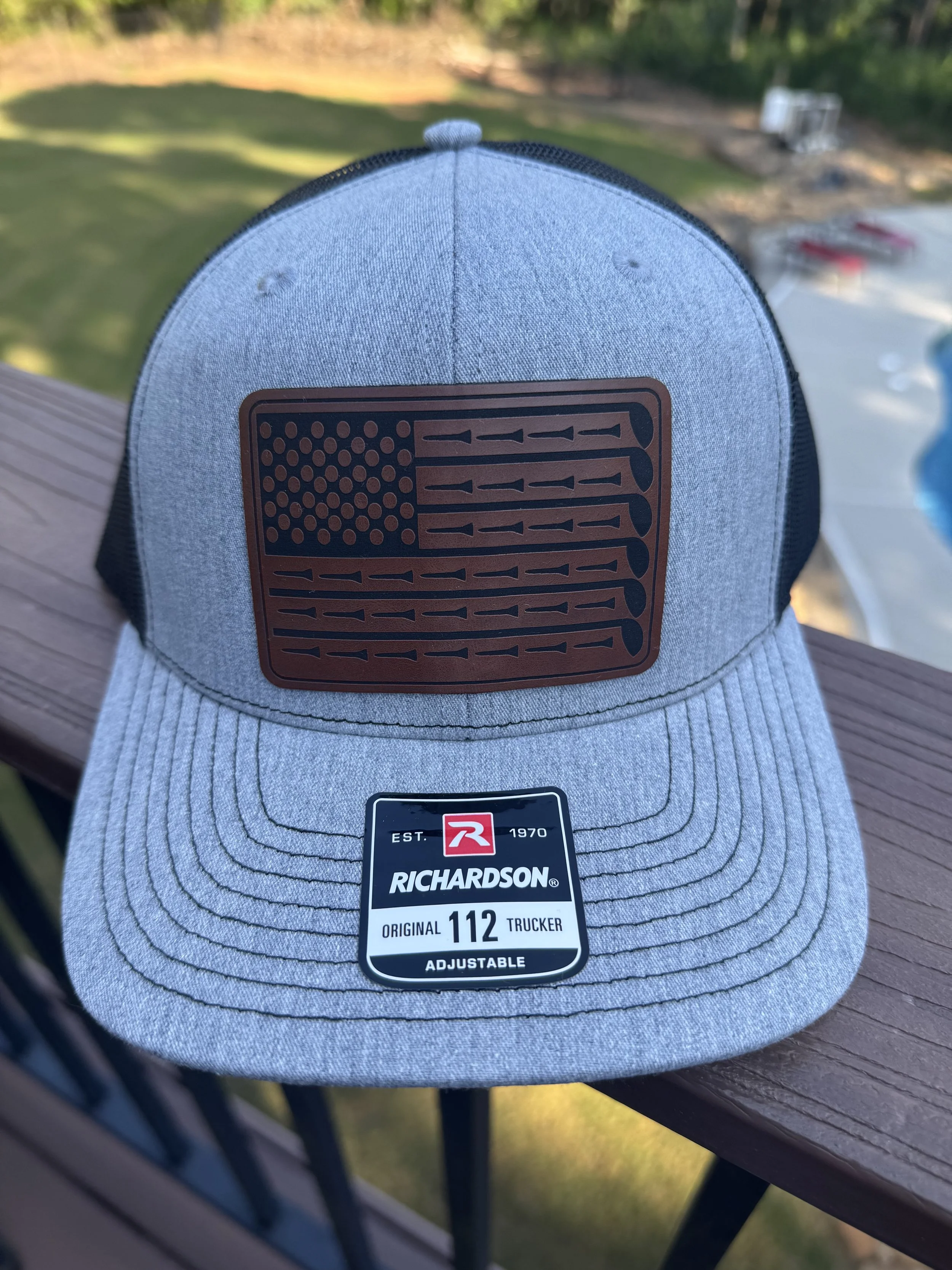 Golf Flag Leather Patch Hat