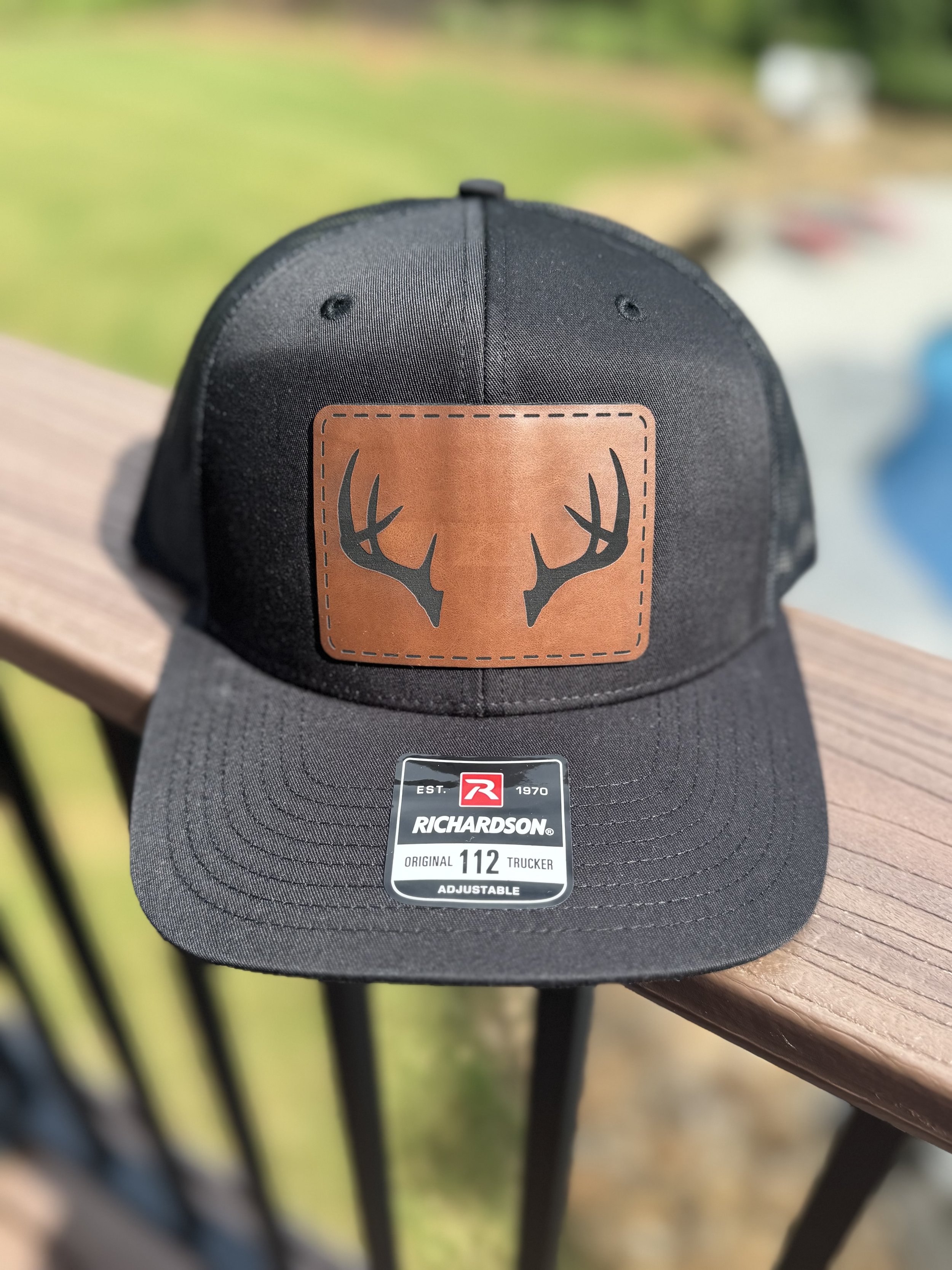 Deer Antler Leather Patch Hat