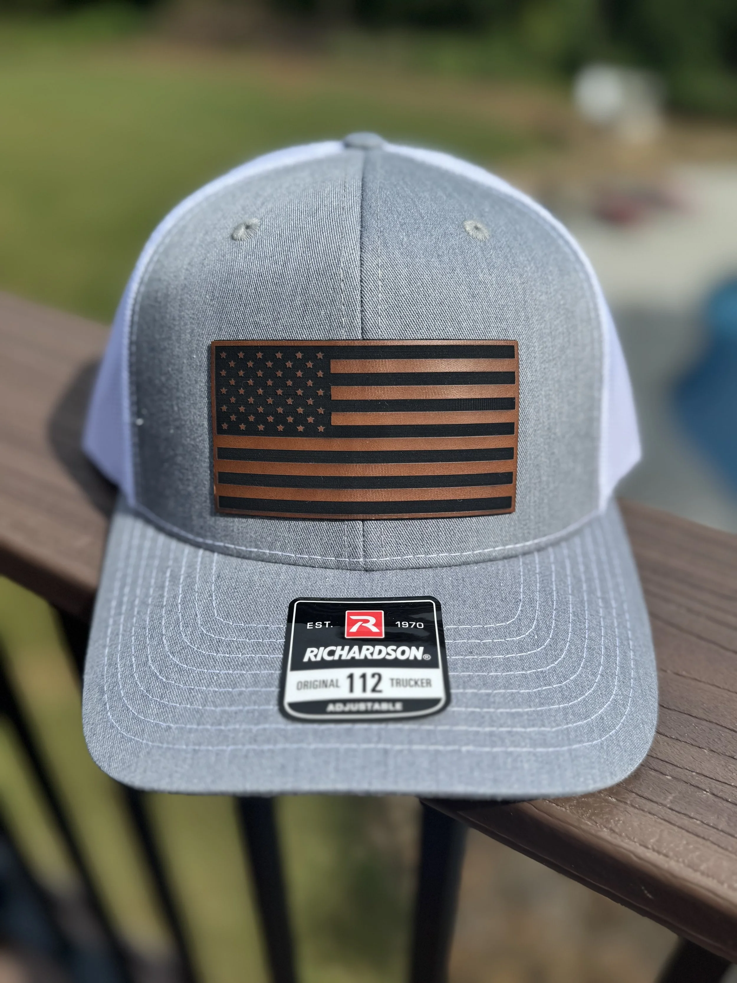 American Flag Leather Patch Hat