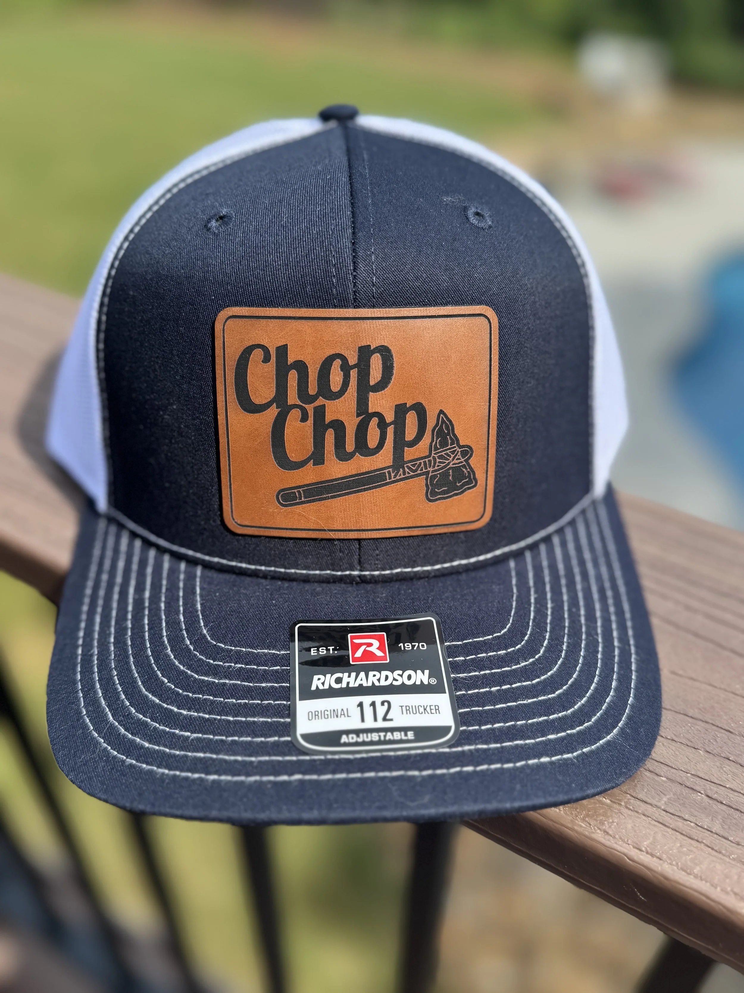 Braves Chop Leather Patch Hat