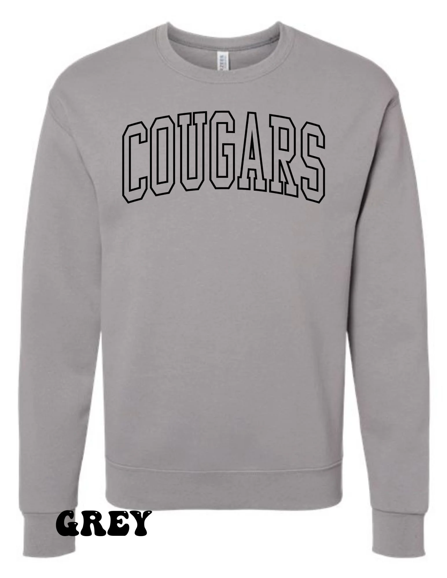 Cougar Outlined Font Crewneck Sweatshirt