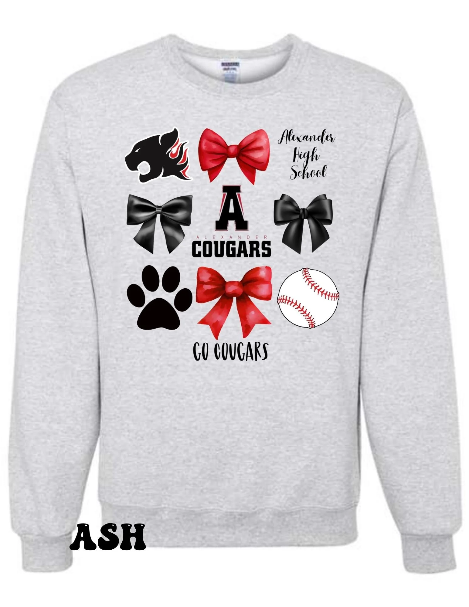 ALX Baseball Bow Crewneck Sweatshirt