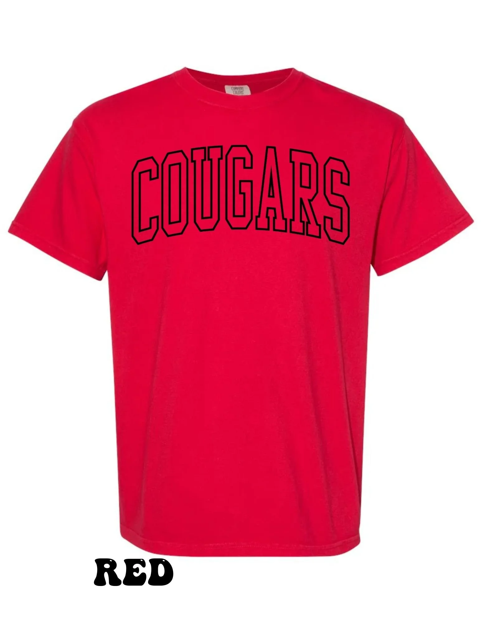 Cougar Outlined Font T-Shirt