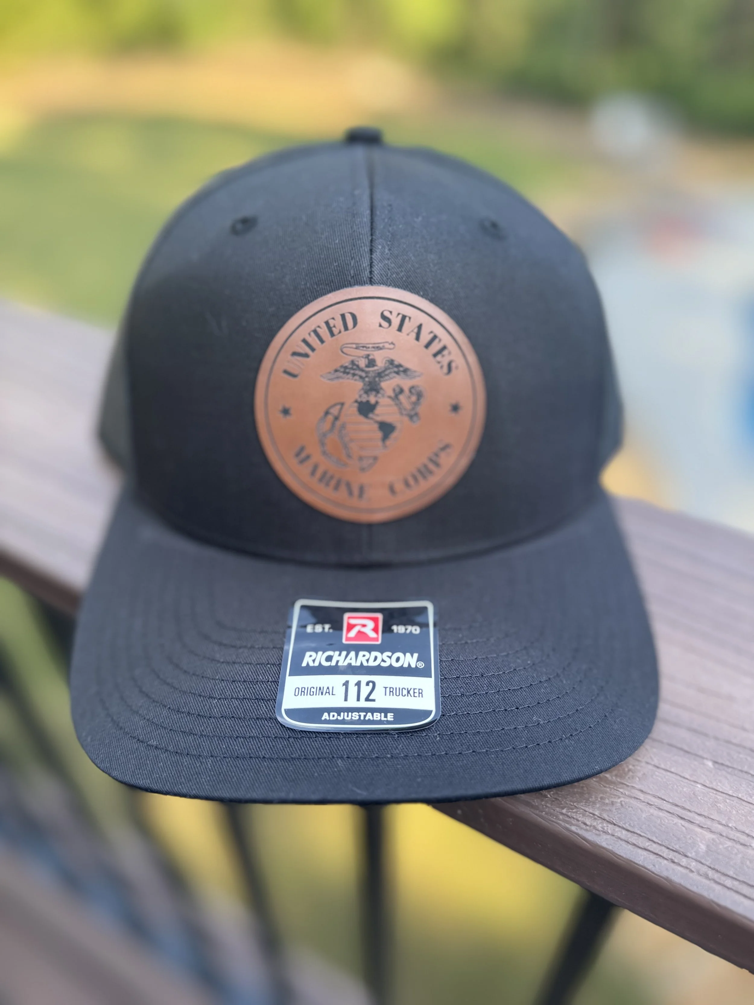 US Marines Leather Patch Hat