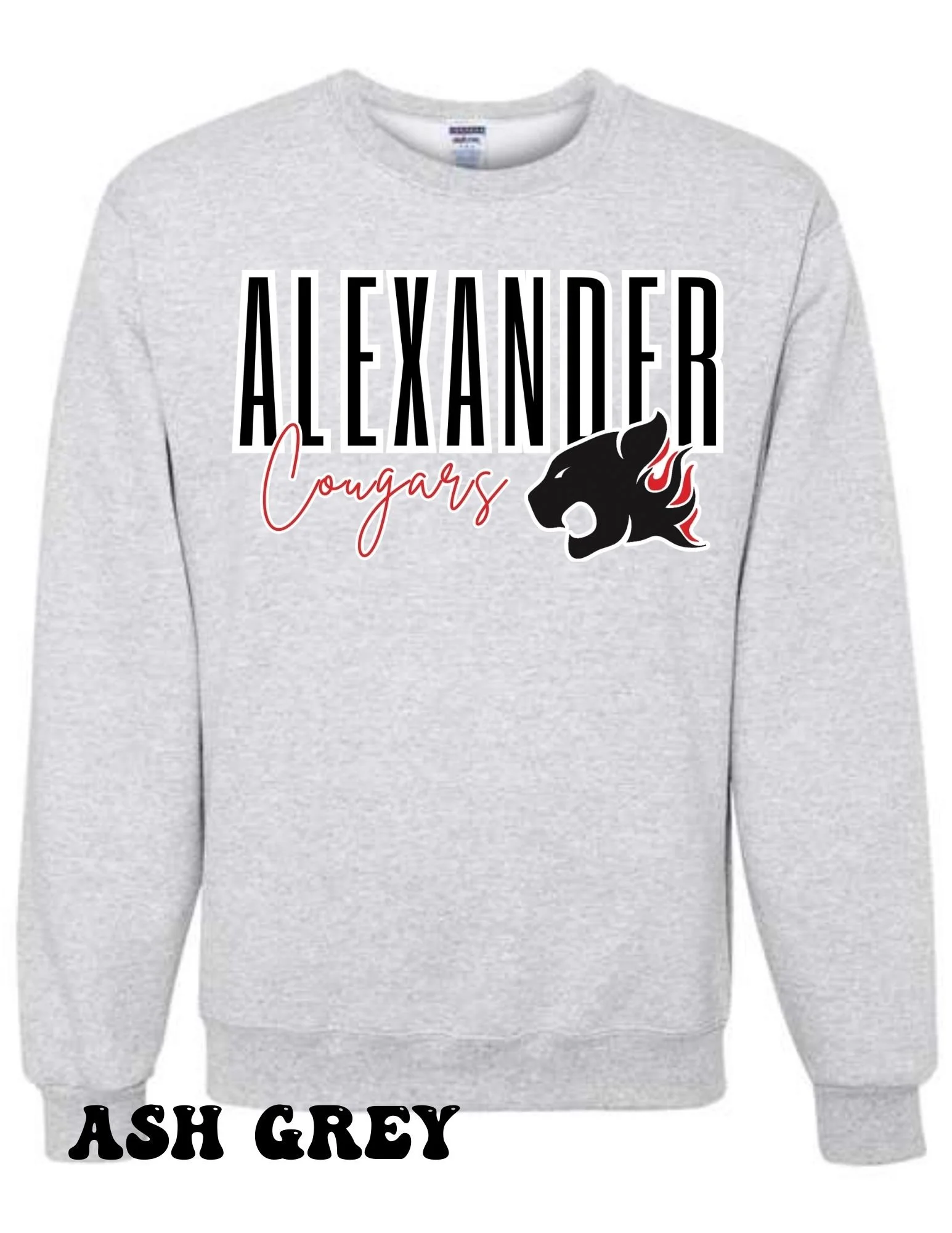 Alexander Cougars Tall Font Crewneck Sweatshirt