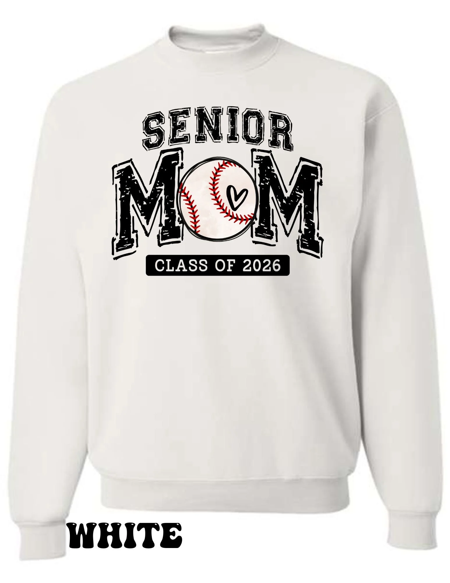 Senior Mom Baseball Crewneck Sweatshirt