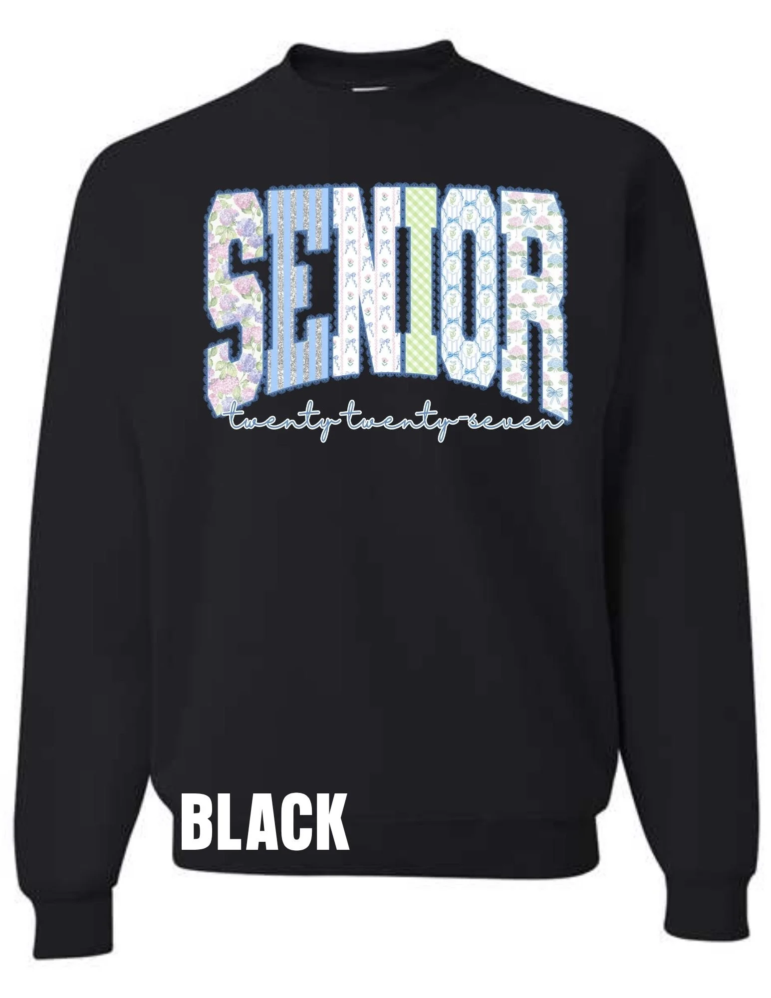 Blue Coquette Pastel Senior 2027 Crewneck Sweatshirt