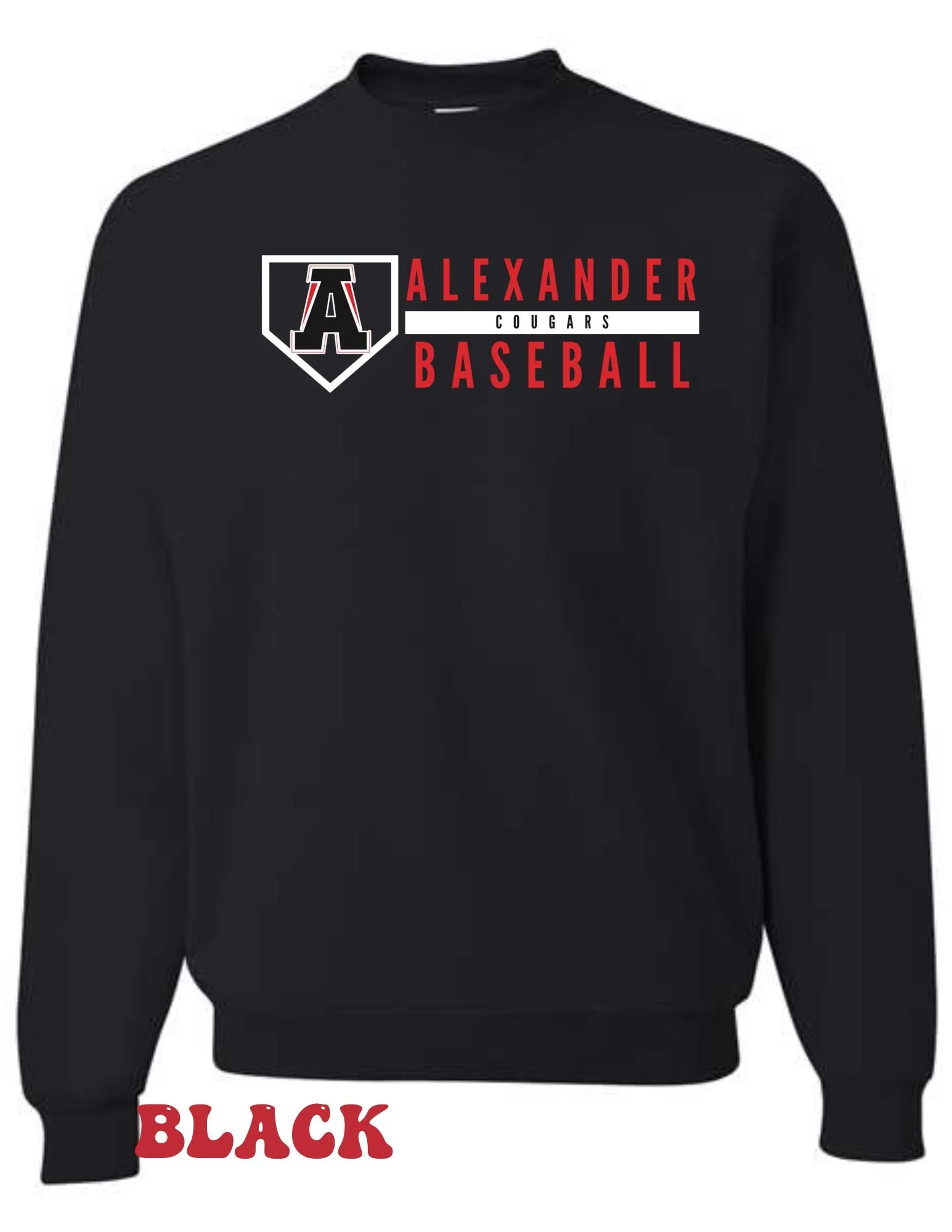 Alexander Cougars Baseball Crewneck Sweatshirt