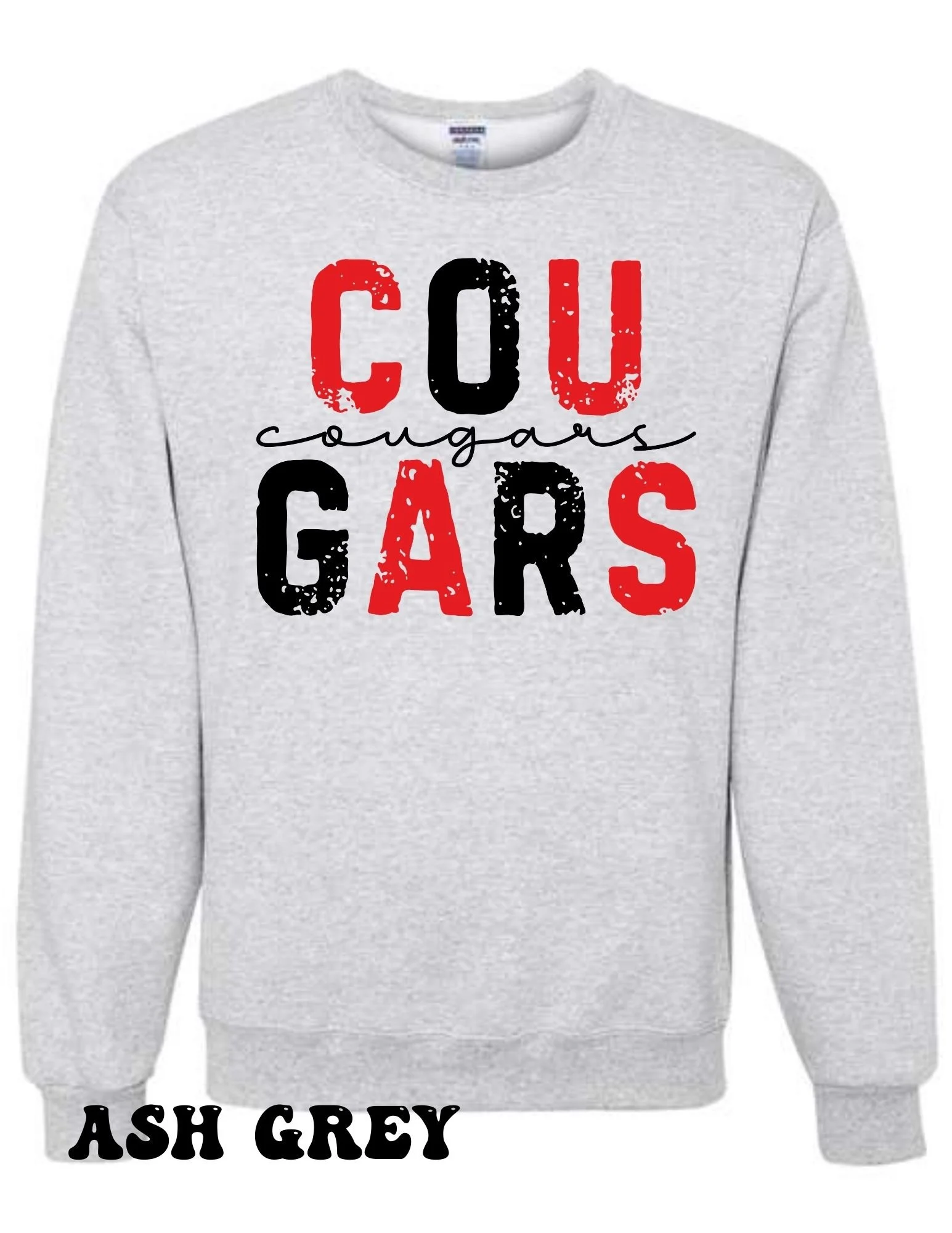 Red & Black Cougars Crewneck Sweatshirt