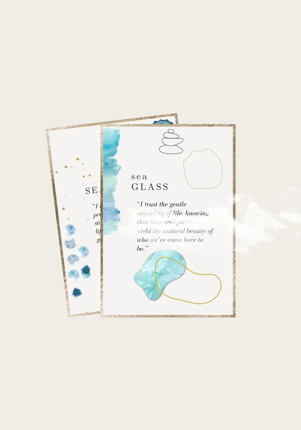 Set of two contemplative calming cards. created by Leslie Storms yoga