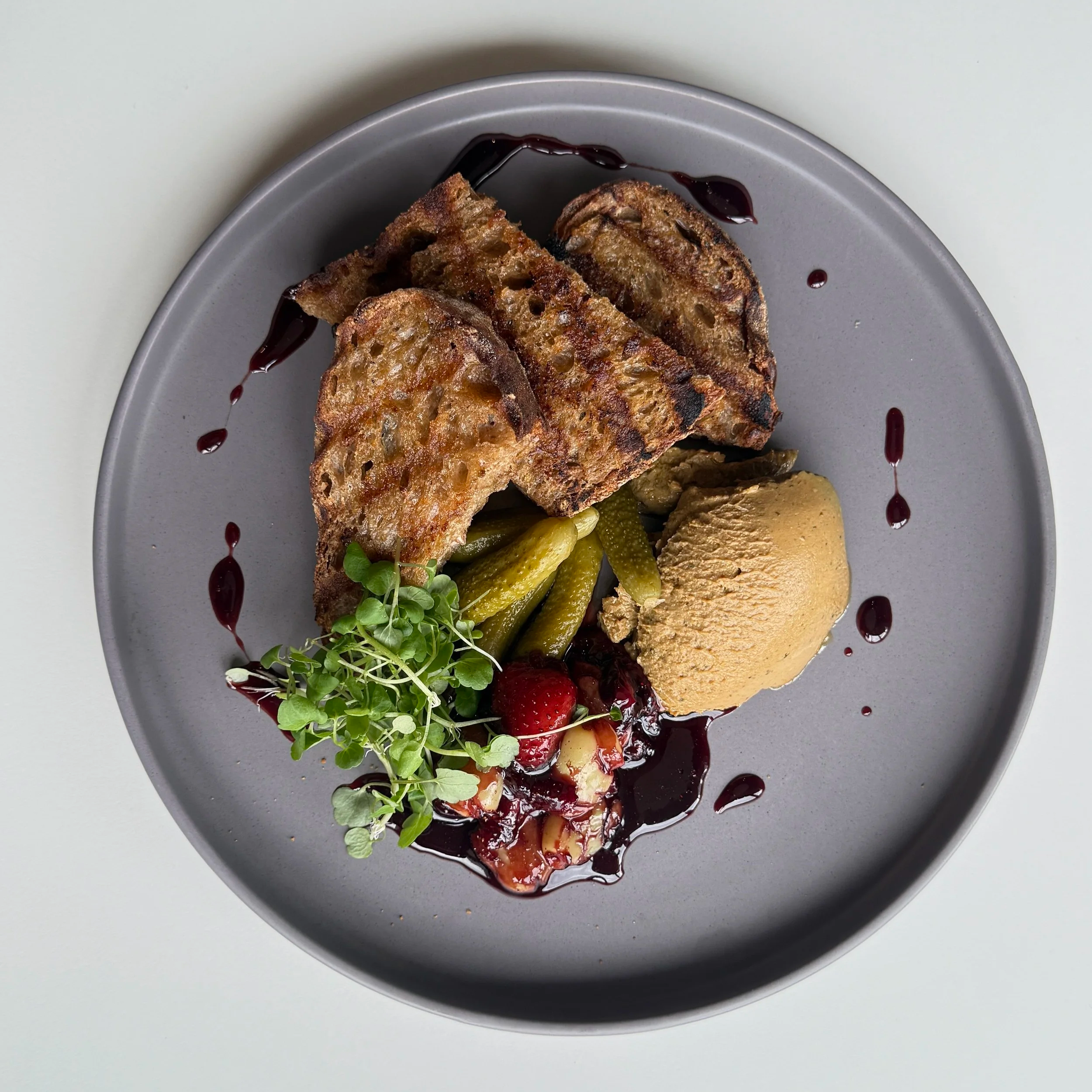 Tuscan liver pate with a berry reduction