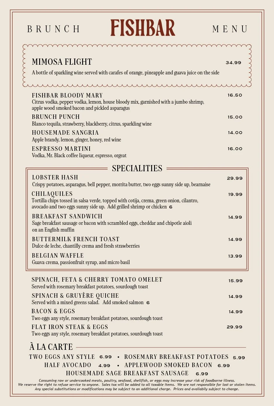 FISHBAR Brunch