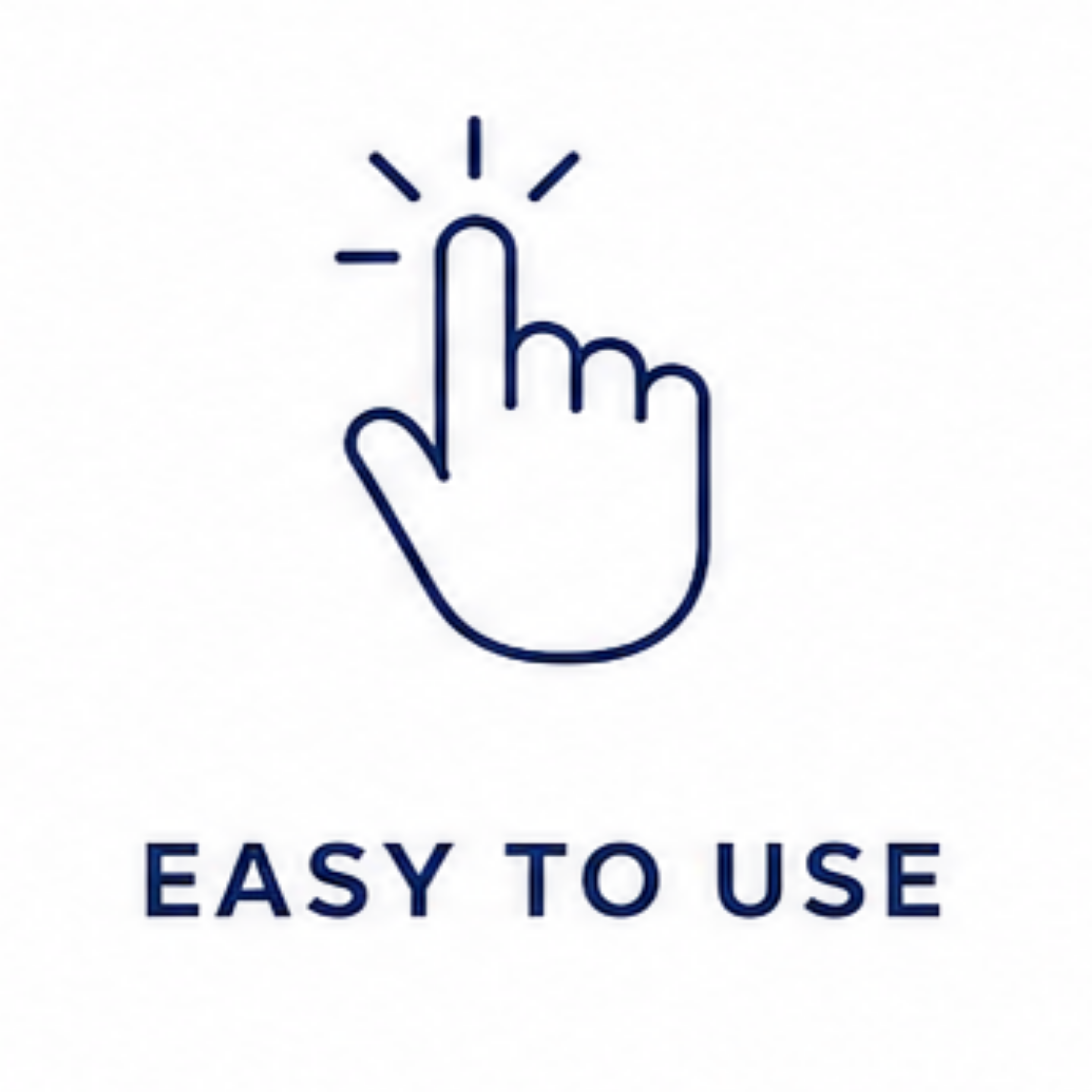 Logo with a simplified house outline and the words "EASY TO USE" beneath it.