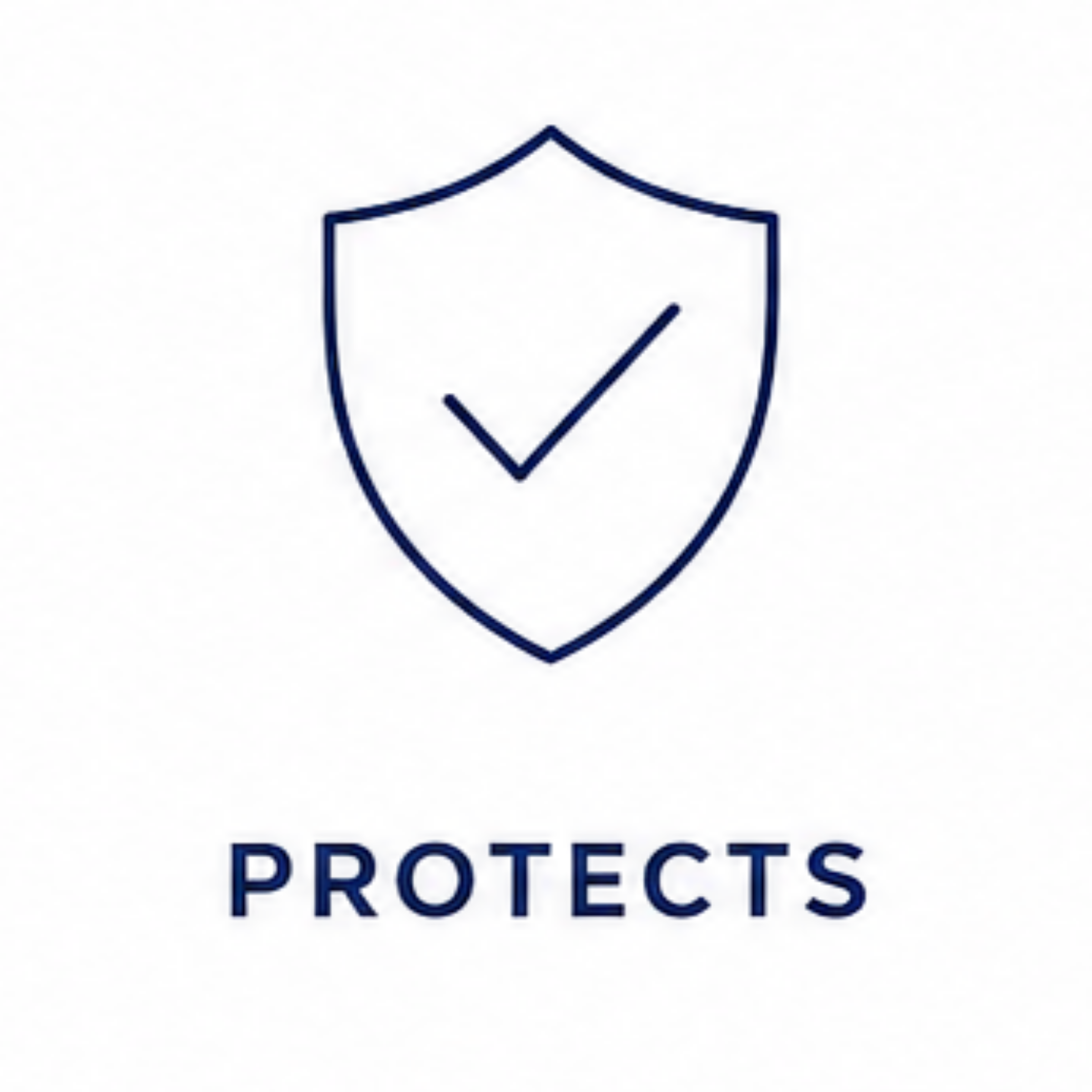 Logo with a shield outline, a checkmark inside, and the text 'PROTECT' underneath.