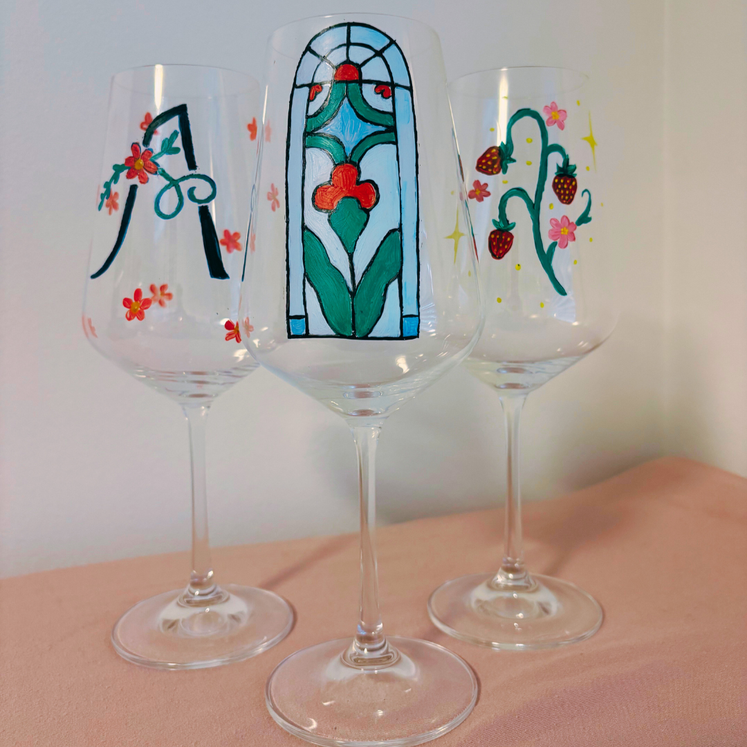 Hand-Painted Wine Glasses