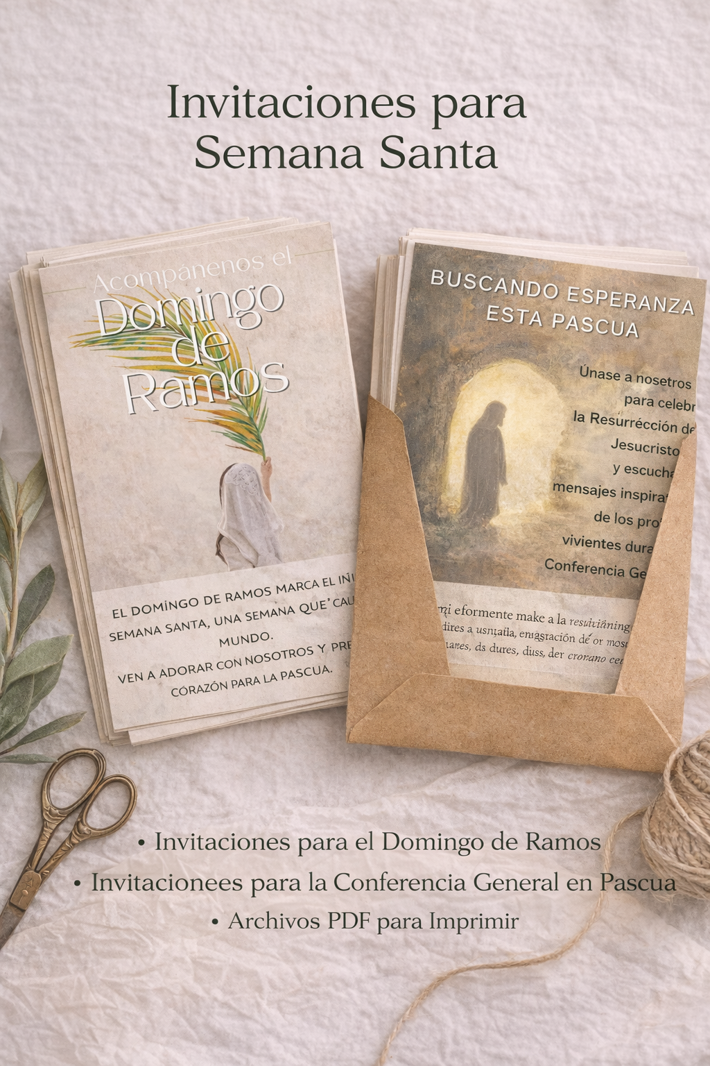 SPANISH: Palm Sunday & Easter Invitation Pass-Along Cards
