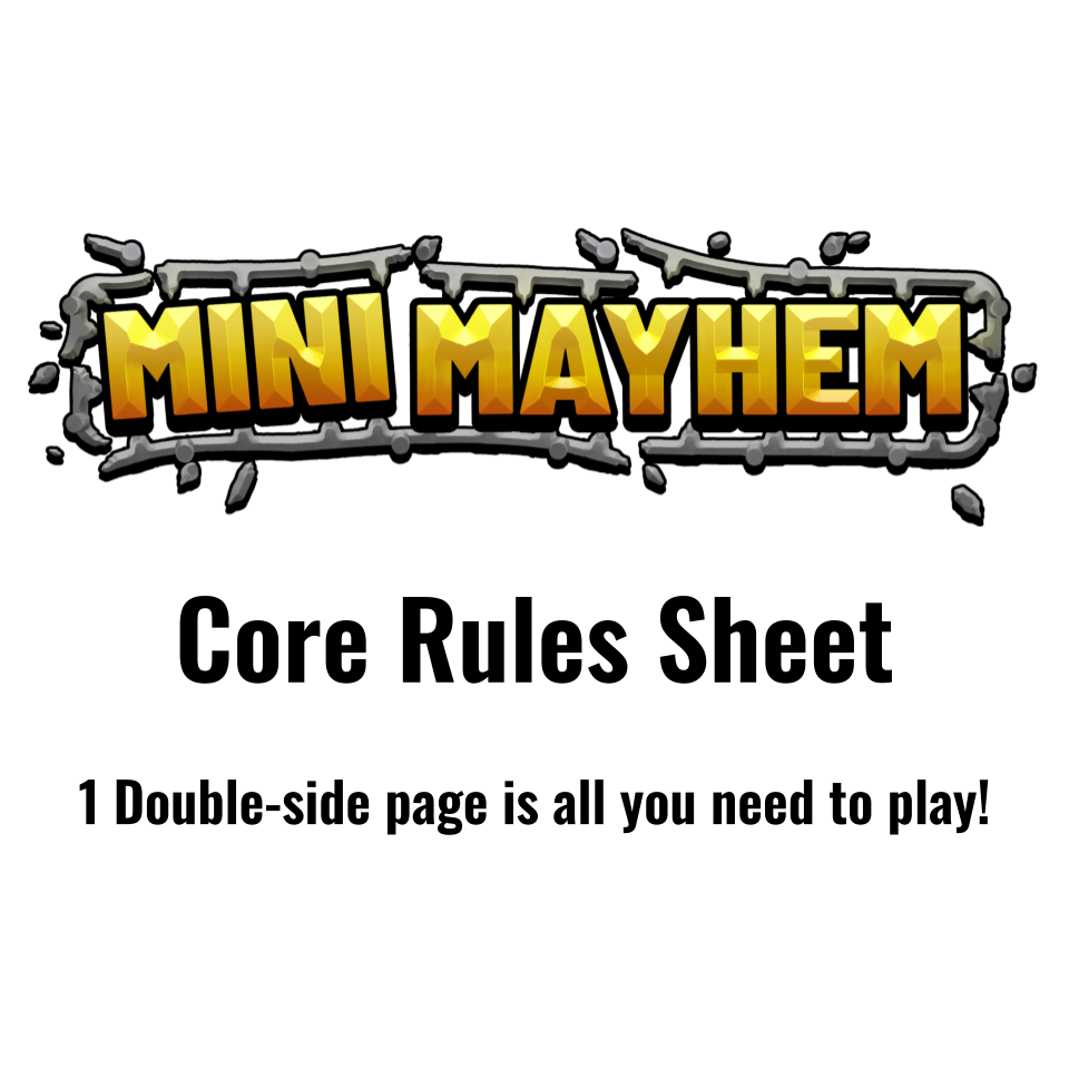 Mini Mayhem Core Rules Sheet
