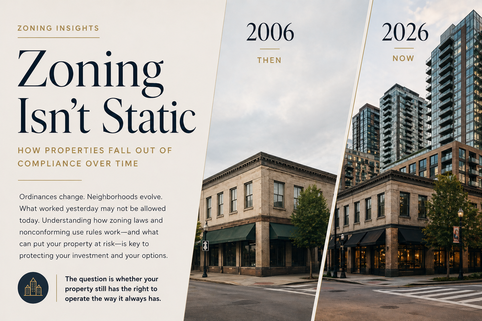 Zoning Isn’t Static: How Properties Fall Out of Compliance Over Time