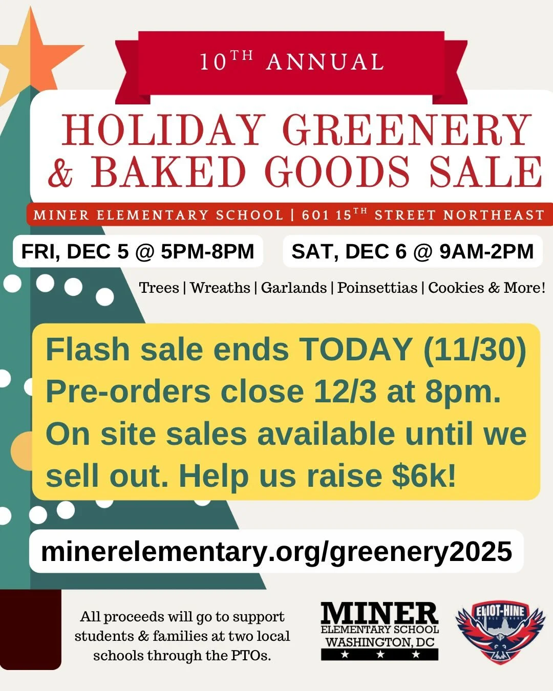 We&rsquo;re in the final stretch of our 10th Annual Holiday Greenery &amp; Bake Sale! 🌲 

We&rsquo;re this close🫰🏽to covering our costs&mdash;every sale from here forward helps us reach our $6K fundraising goal for field trips, classroom grants, a
