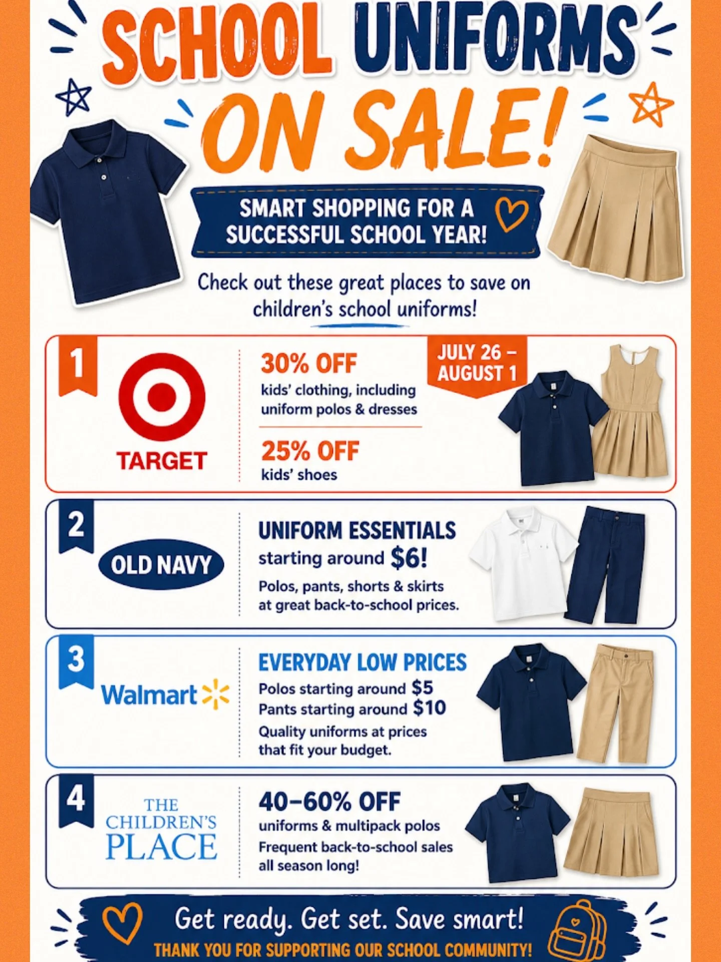 Here are some great spots to purchase school uniforms! We hope this is a helpful resource. 🐻🧡