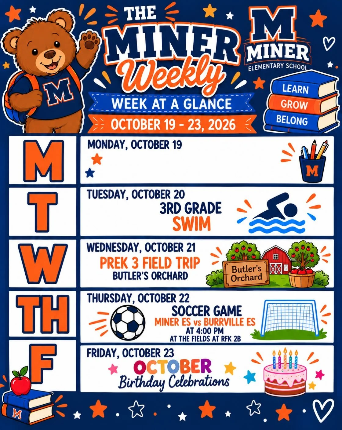 Check out our Week at a Glance 🧡💙