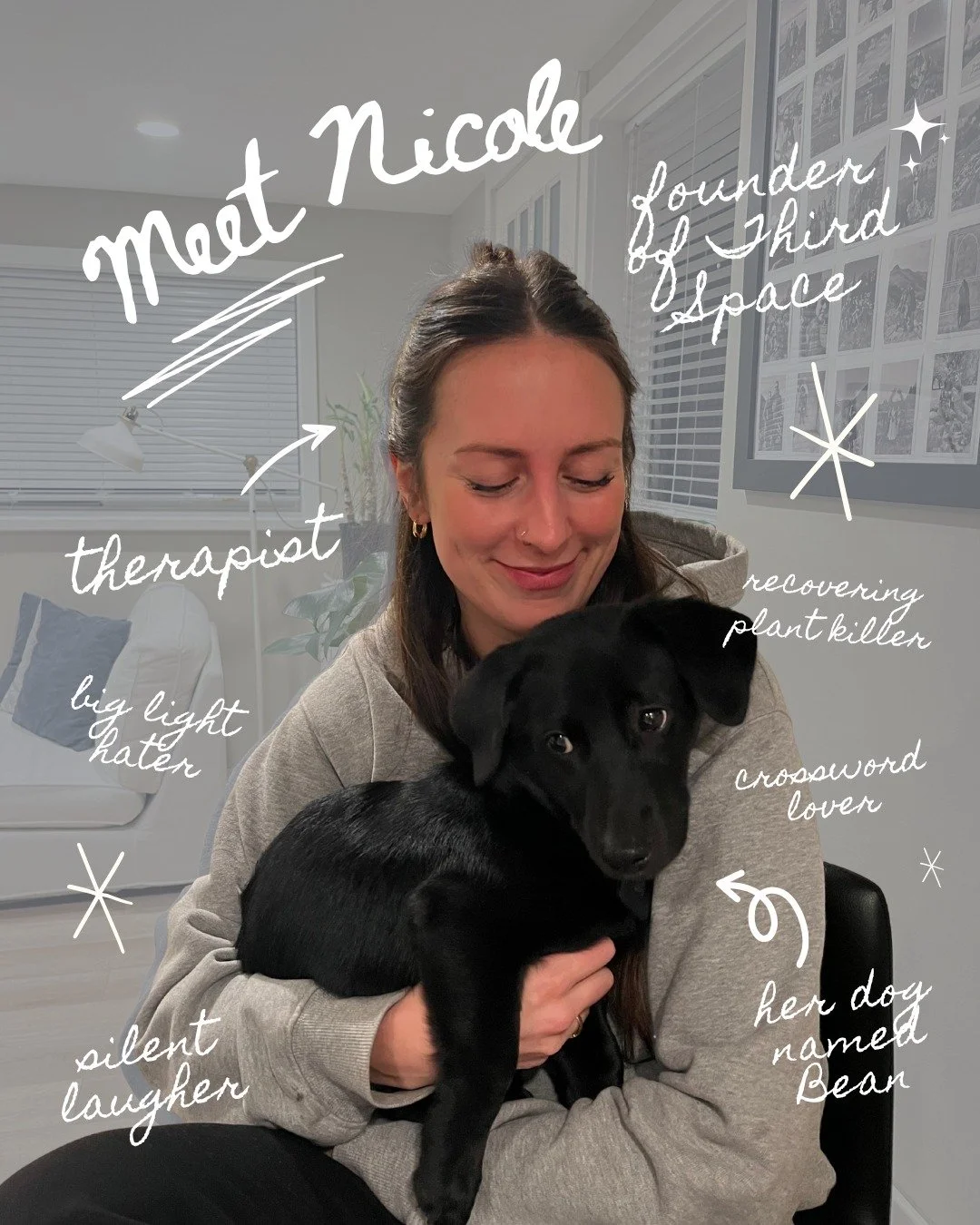 Hi! I'm Nicole, a Registered Clinical Counsellor and founder of Third Space Counselling &amp; Mental Health. 

In a city like Vancouver, connection can be hard to come by. Through my work with clients, I noticed a growing need for spaces outside of h