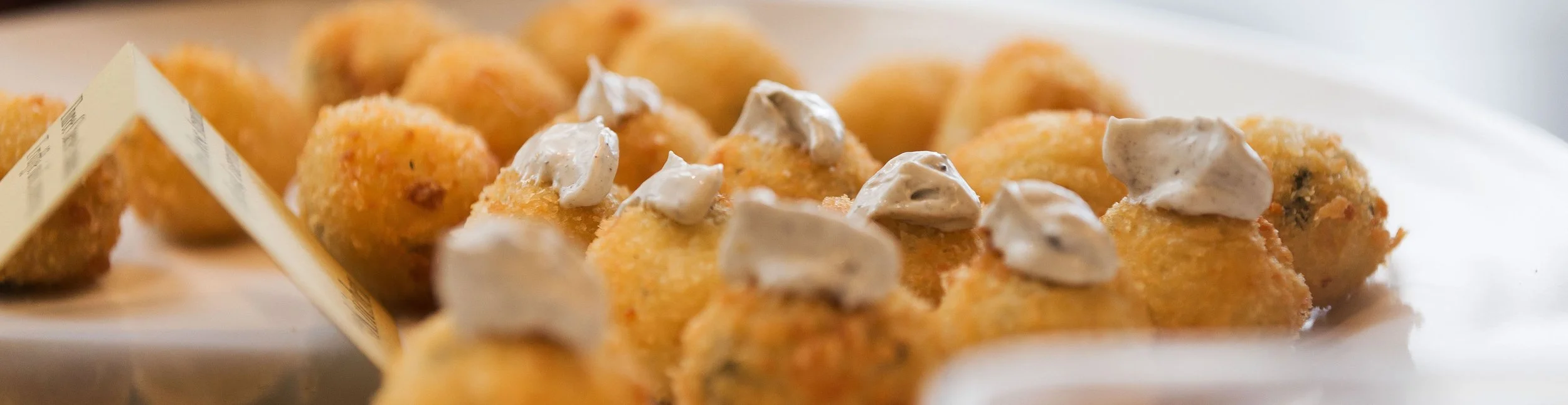 Corporate event, canapes ready to be served.