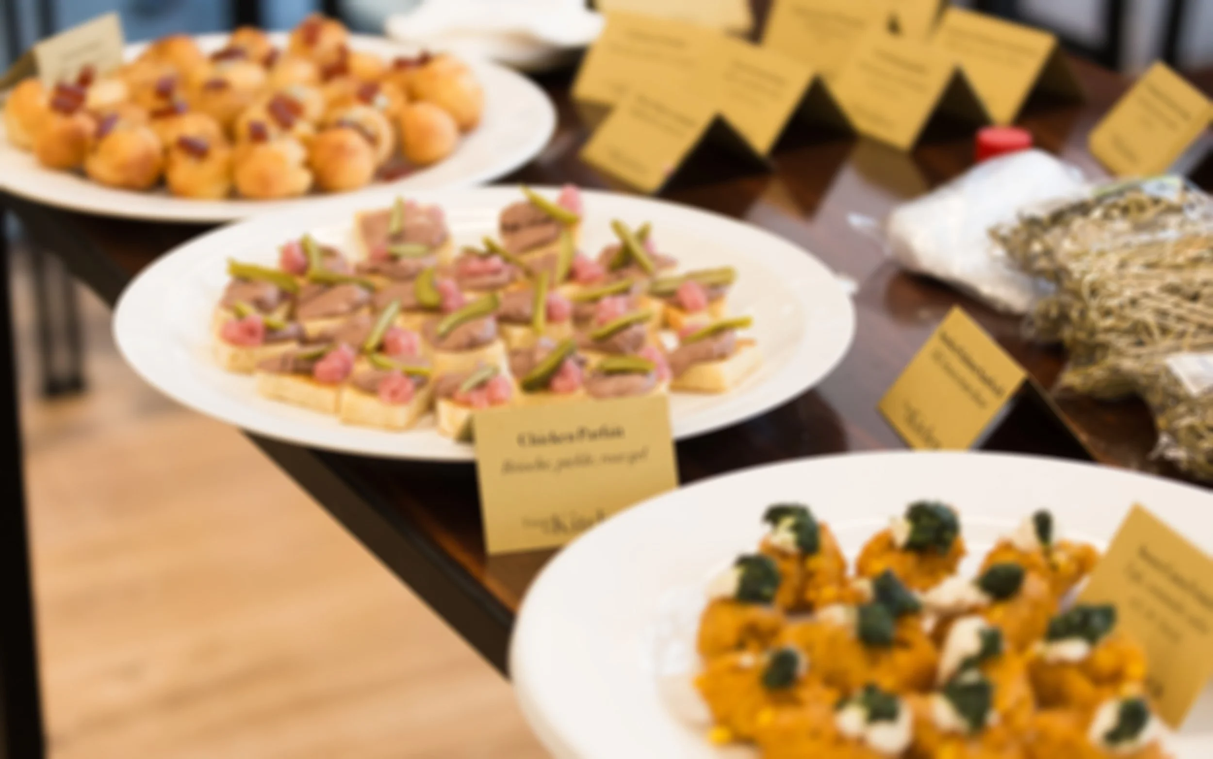 Catering canape lunch featuring a range of fresh, light and healthy options