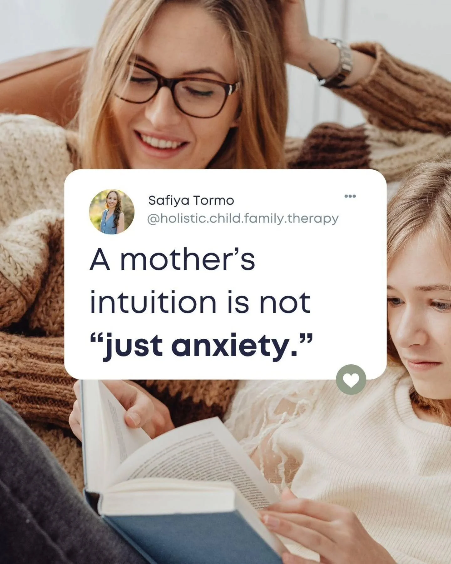 During assessment, I pay close attention when a mother says, "Something feels off," even when they can't fully explain why. 

Mother's often notice subtle changes in behavior, mood, sleep, relationships, or emotional regulation long before 