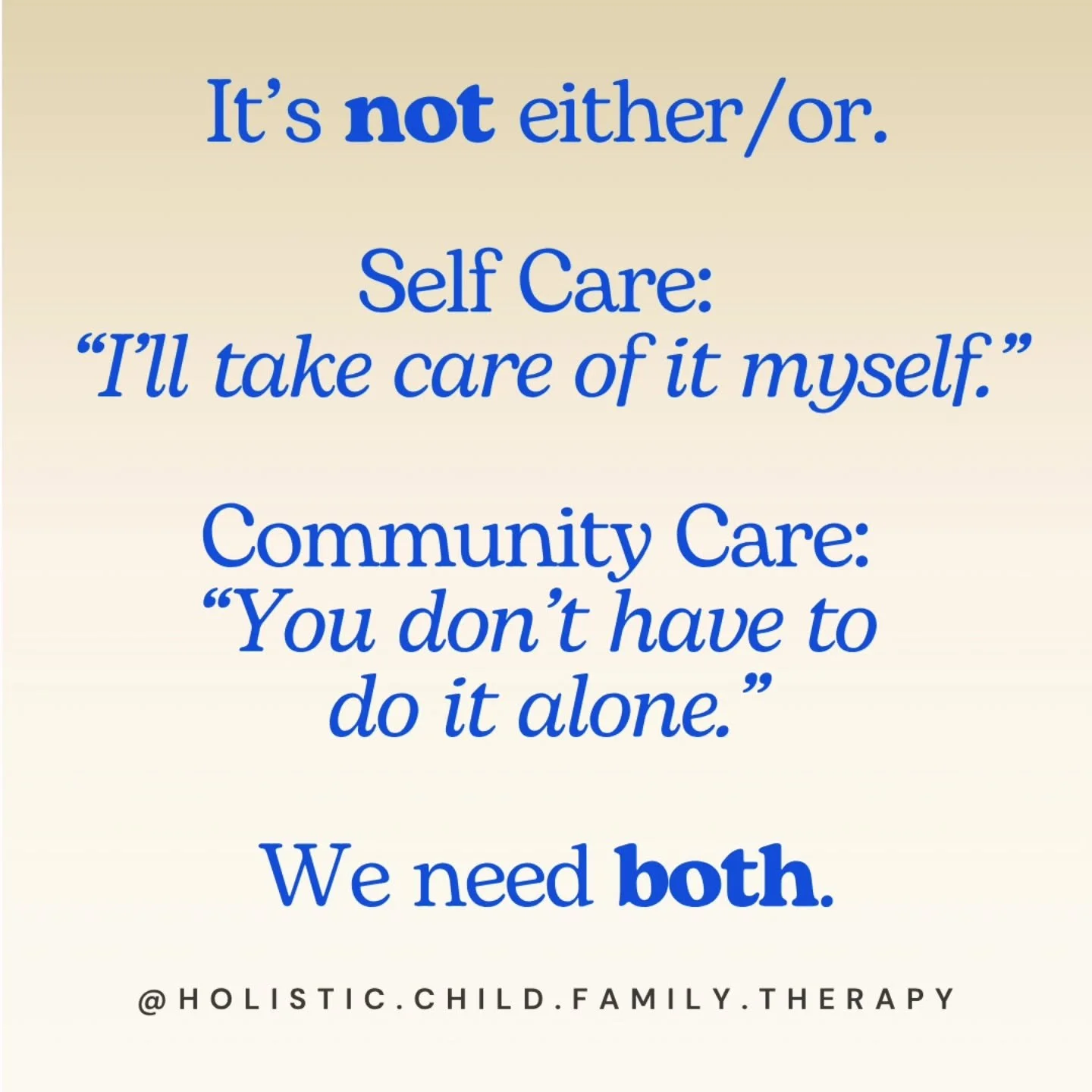 Self-care matters. 

💛 Rest 
💛 Boundaries
💛 Movement 
💛 Nourishing your body
💛 Taking a breath before reacting 

But sometimes self-care gets framed as if we're supposed to carry everything on our own when community care is equally important. 

