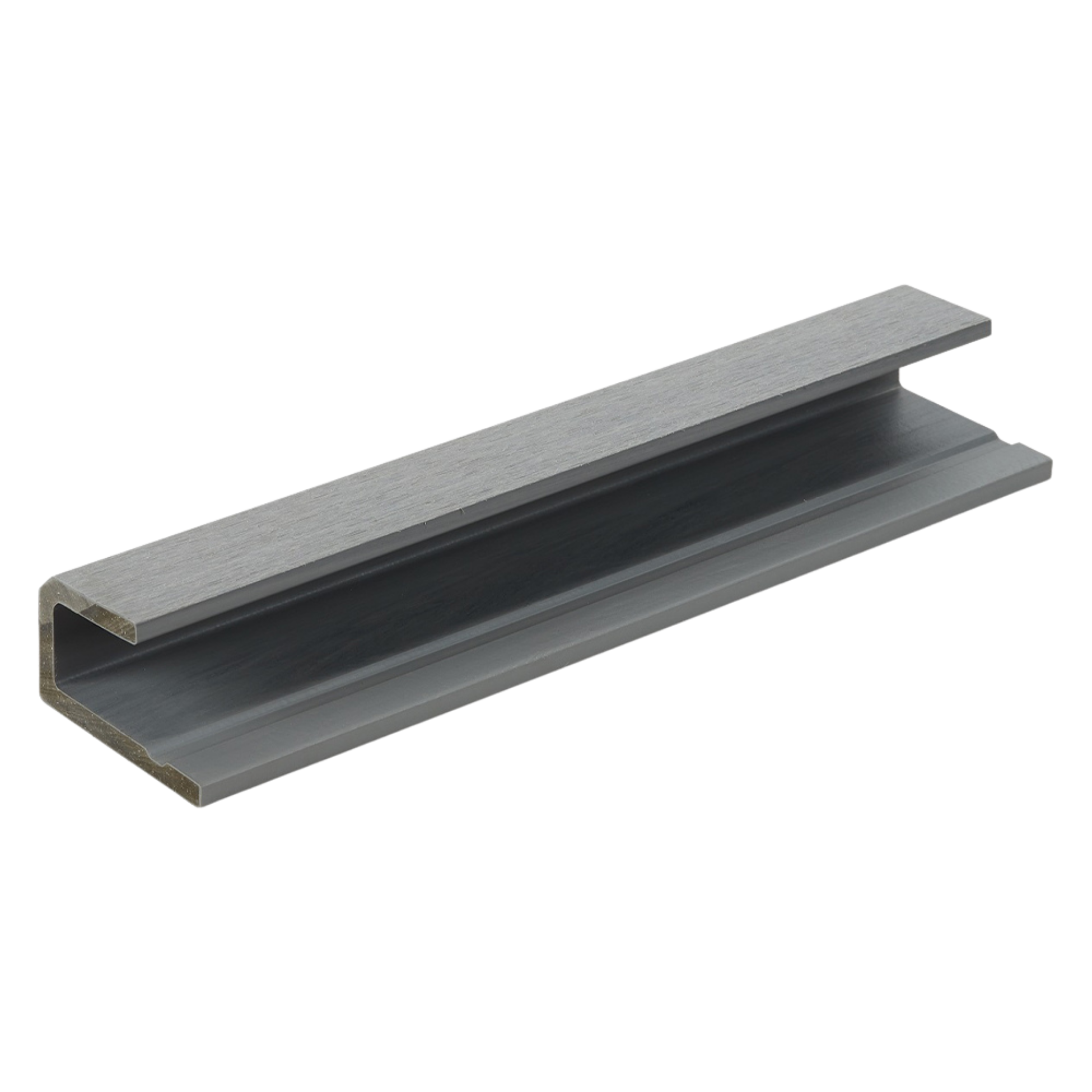 Close-up view of a metallic corner extrusion with a brushed finish against a black background.