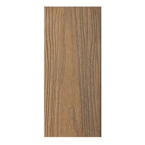 Close-up of a wooden door with a beige wall on the right side.