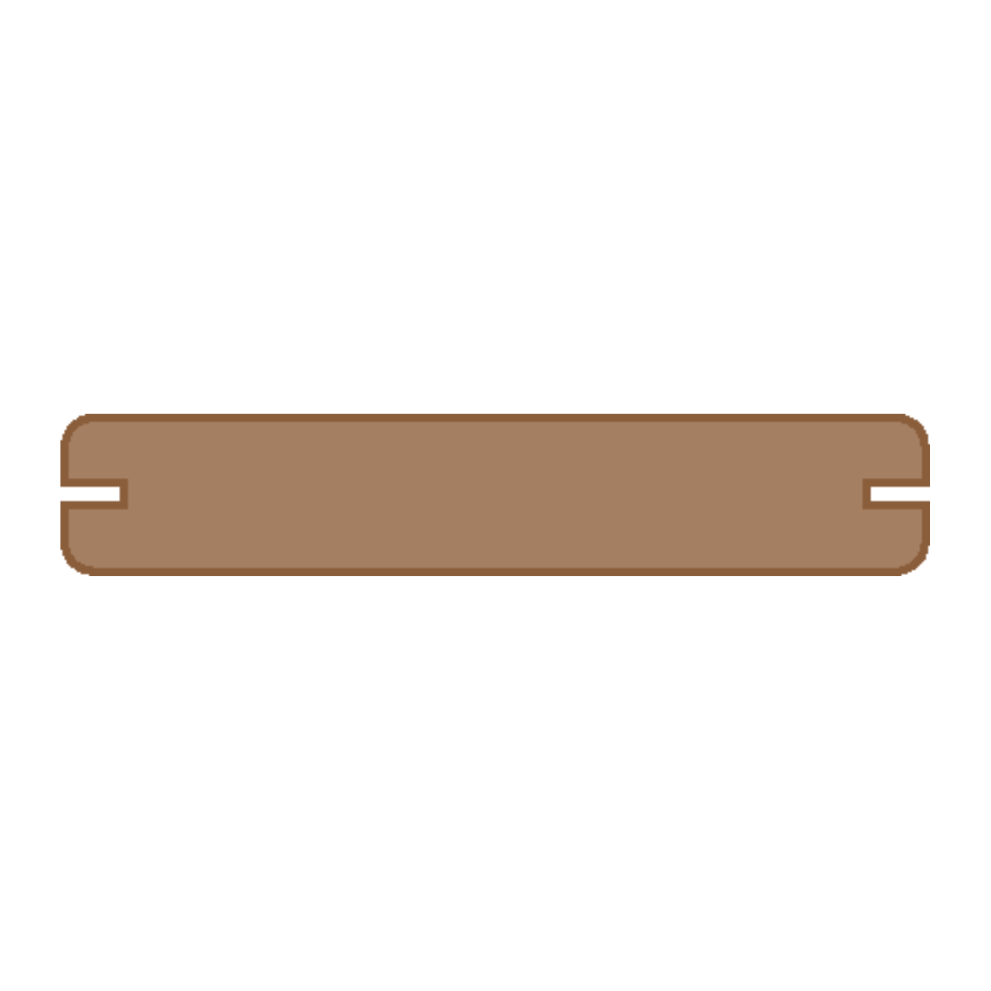 A brown wooden table with a slightly rounded edge and a polished surface.