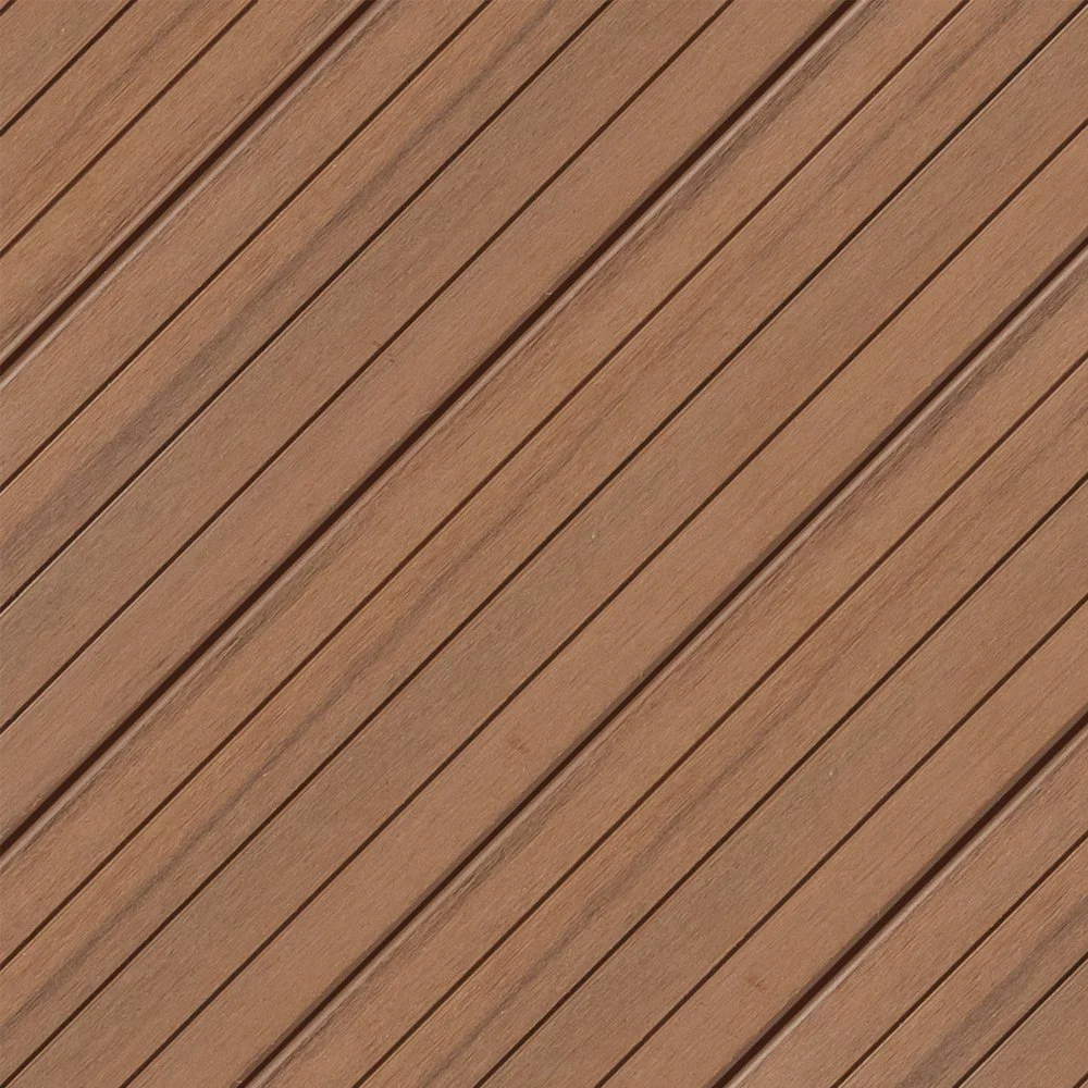 Close-up of wooden deck flooring with diagonal planks.