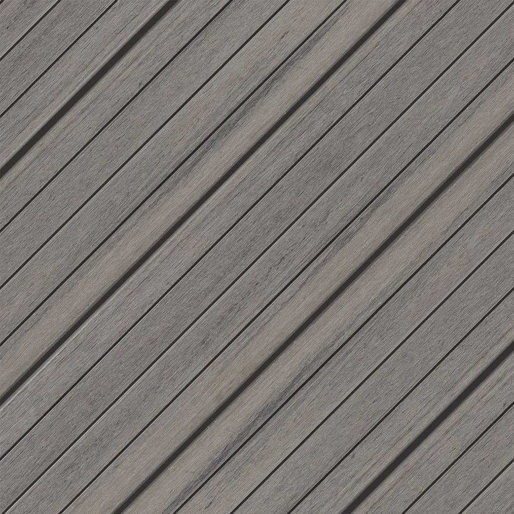 Close-up of diagonal gray wooden planks.