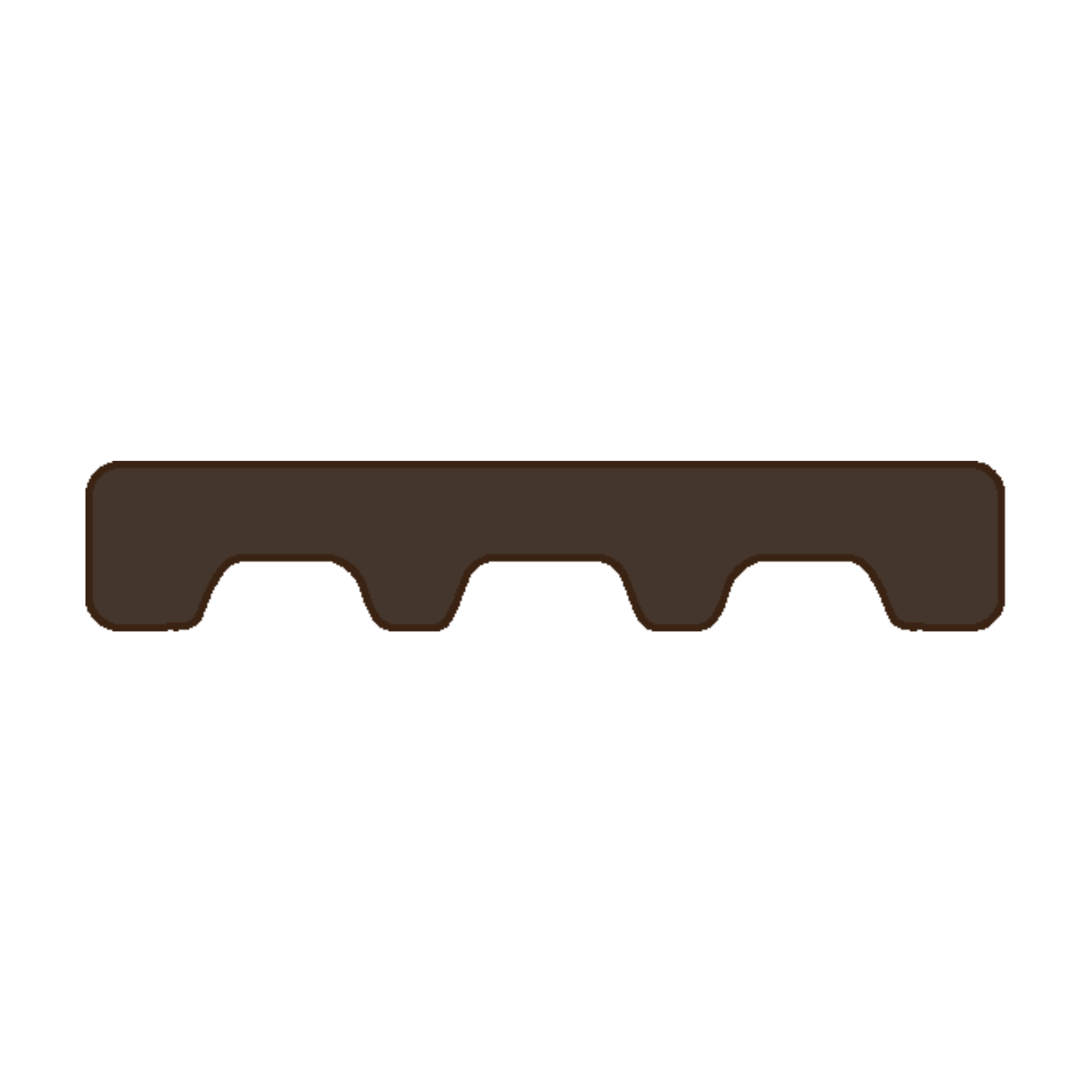 A silhouette of a chef's hat with a brown, bread-like texture at the bottom.