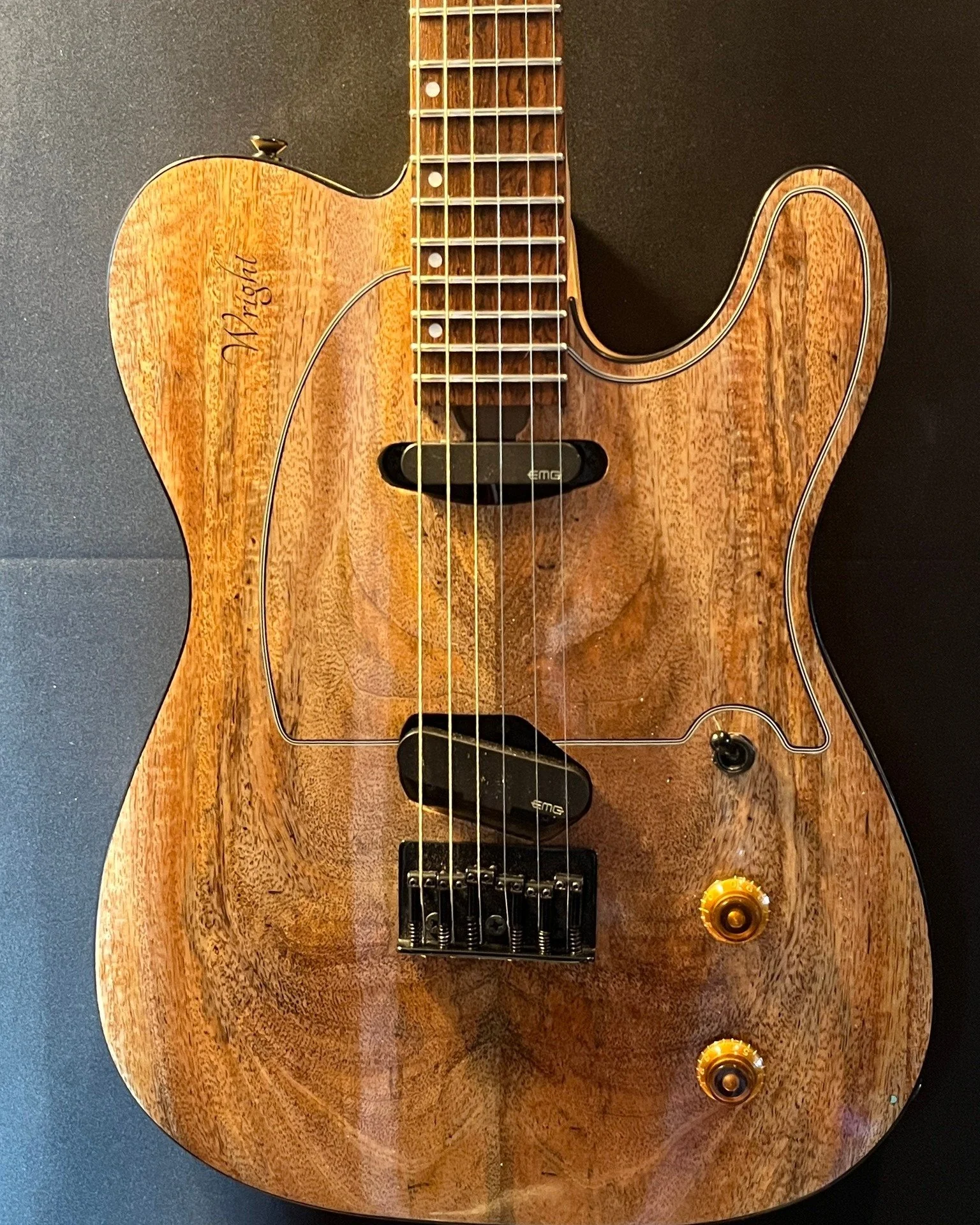 Three new tele-style customs from Wright Guitar in the shop! Rossco Wright, the legendary guitar builder, relocated to The Dalles from Eugene and now sells his custom guitars at the shop. He is also our advanced guitar tech if you need any service wo