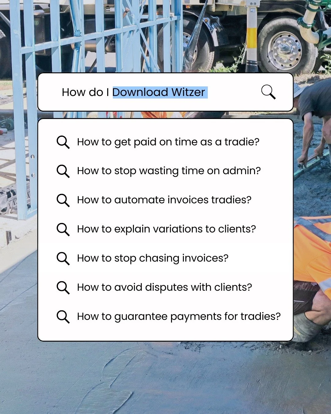 Stop searching - Witzer can solve all these problems! Just download the app for free today 🤑

#tradies #tradielife #tradiememes #australia #construction #aussie #witzer