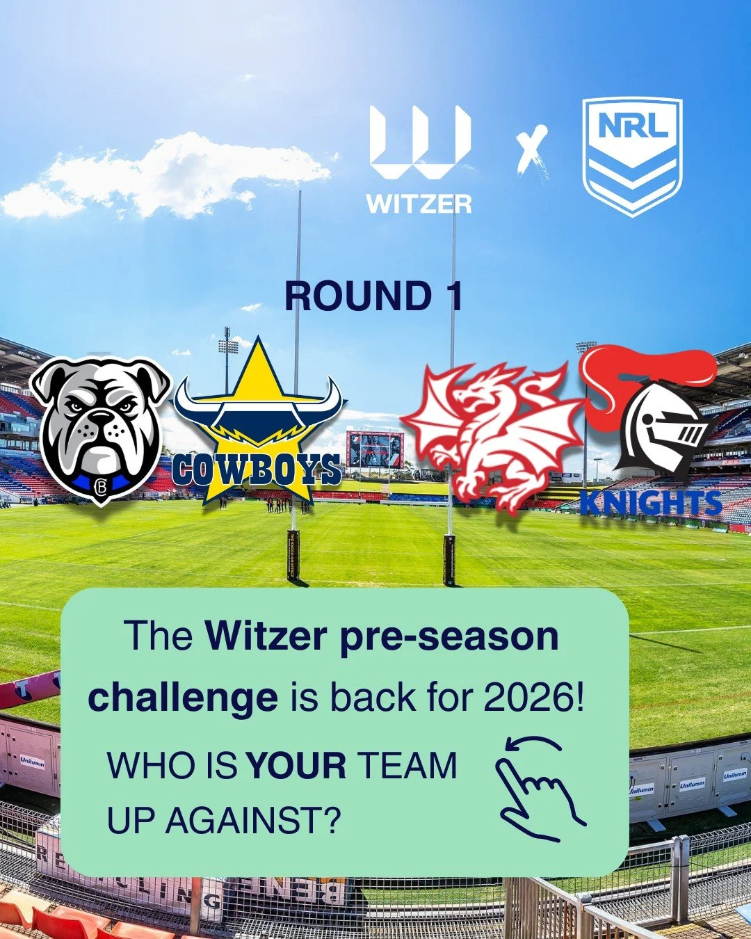 The draw for the 2026 NRL Witzer Pre-Season Challenge is out! 🔥 16/17 teams will compete with the Broncos away for the World Club Challenge. WHO YOU GOT?! #Witzer #PreSeasonChallenge

#NRL #tradies #tradielife #tradiememes #australia #explore #const