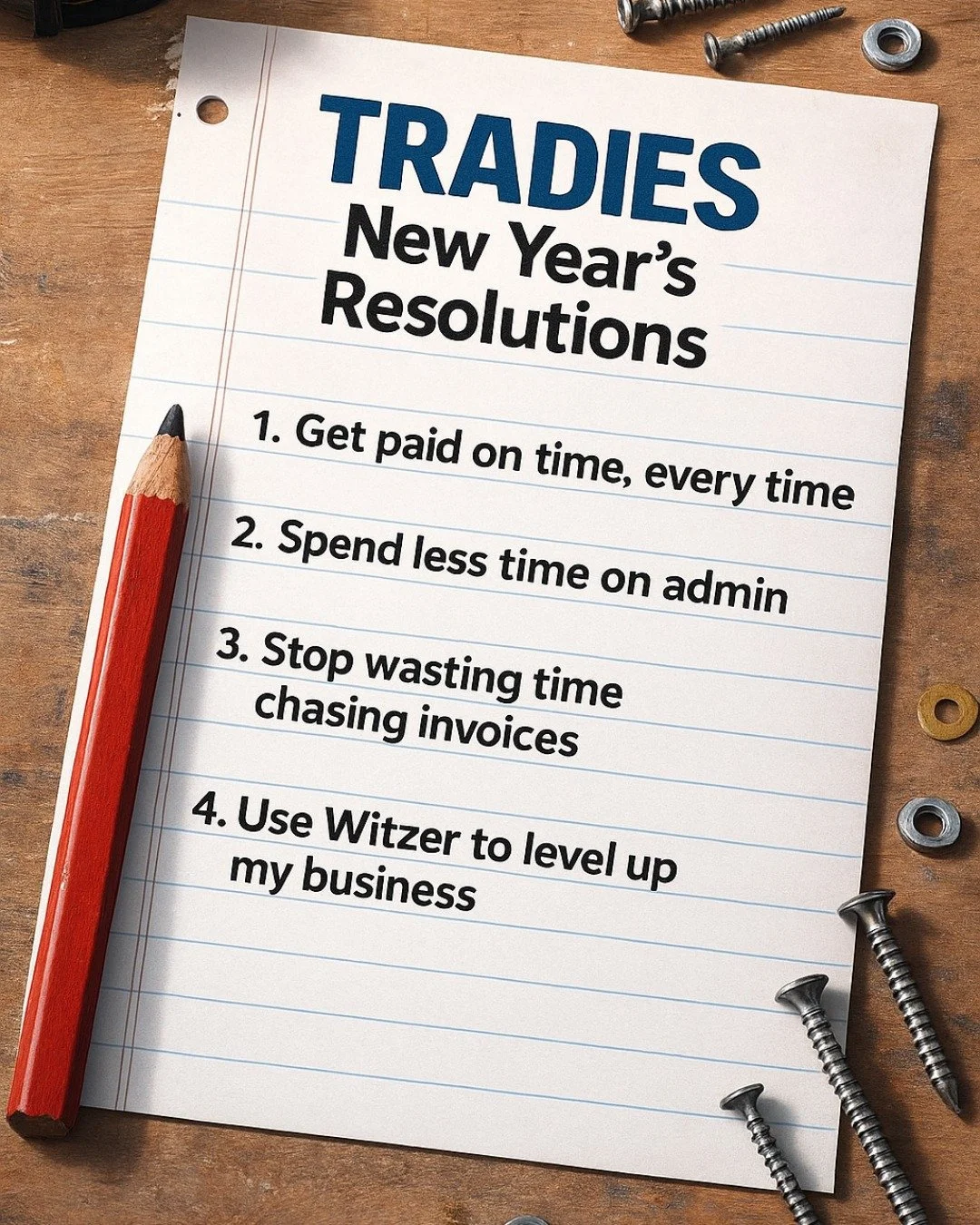Tradies! Do you're New year resloutions look a bit like this? It's time to use Witzer to maximise efficiency and get paid in 2026 💵

#electrician #sparky #witzer #app #landscaper #aussie #roofer #construction #australia #tradiememes #tradie #explore