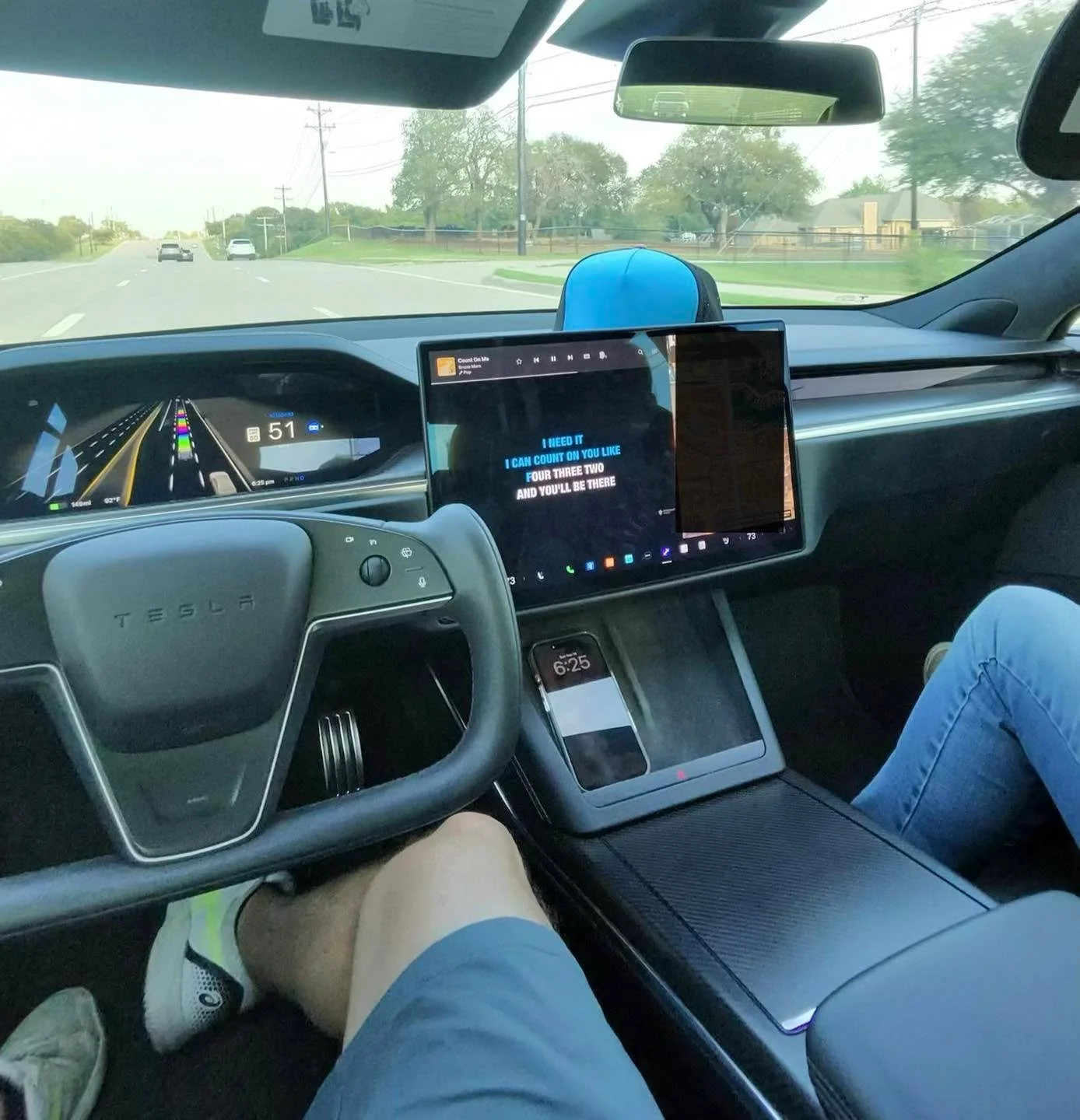 We invented a new family game today (new for us, at least). Caraoke with the car on self-driving with no destination entered in. Just see where it decides to take us. Today&rsquo;s answer: Fort Worth. Which was enough for a lot of singing. We even go