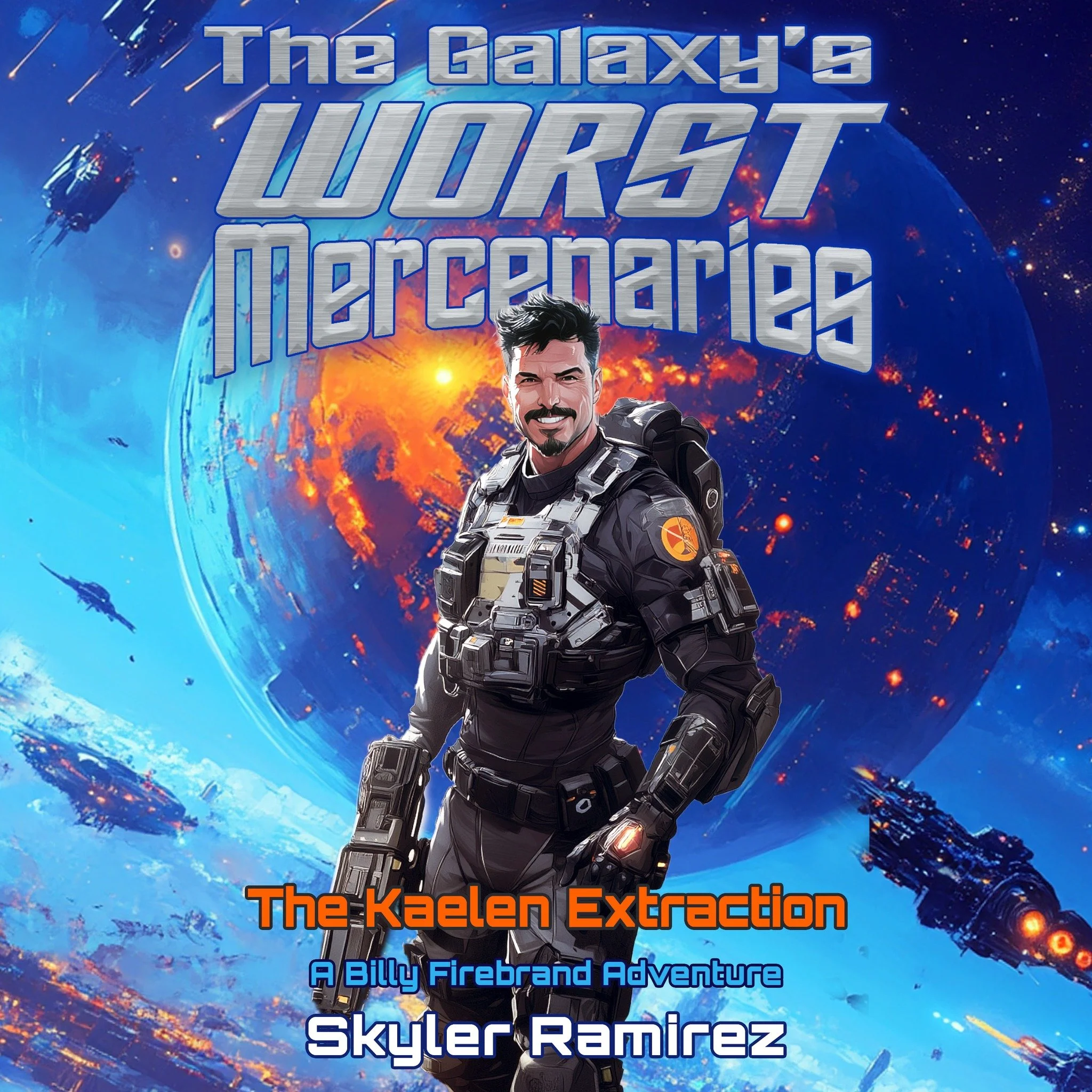 The legend, past his prime. 🚀 Billy Firebrand used to be the most feared merc alive &mdash; now he's the guy holding a busted crew together for one last impossible job. Big heart, terrible plans, zero profanity. THE KAELEN EXTRACTION, available on A
