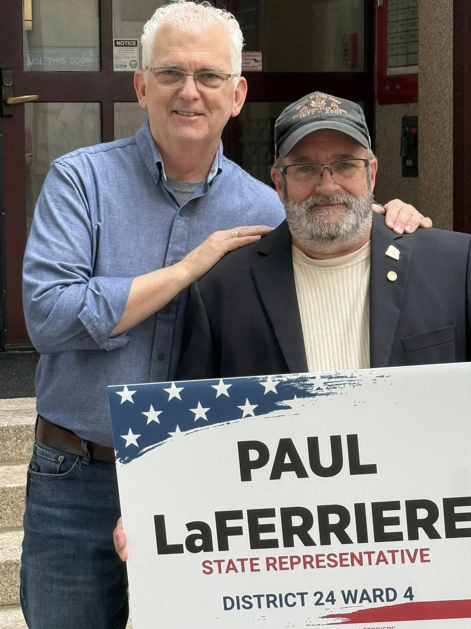 Ken Tassey, Chairman, Manchester Republican Committee with Paul LaFerriere, Candidate, New Hampshire State Representative, District 24, Ward 4, Manchester, New Hampshire..
