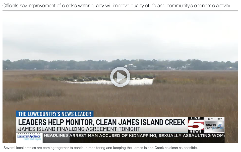 Council to vote on agreement to continue to monitor James Island Creek