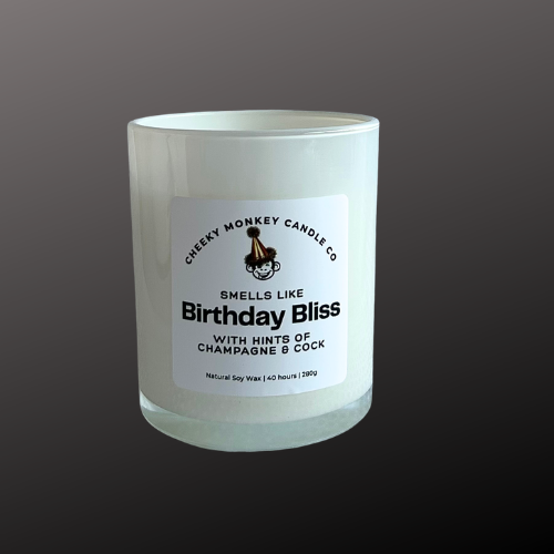 smells like Birthday Bliss with hints of champagne & cock
