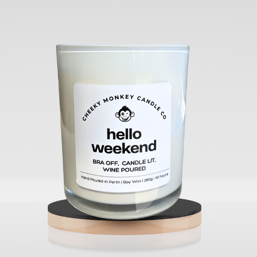 hello weekend - bra off, candle lit, wine poured