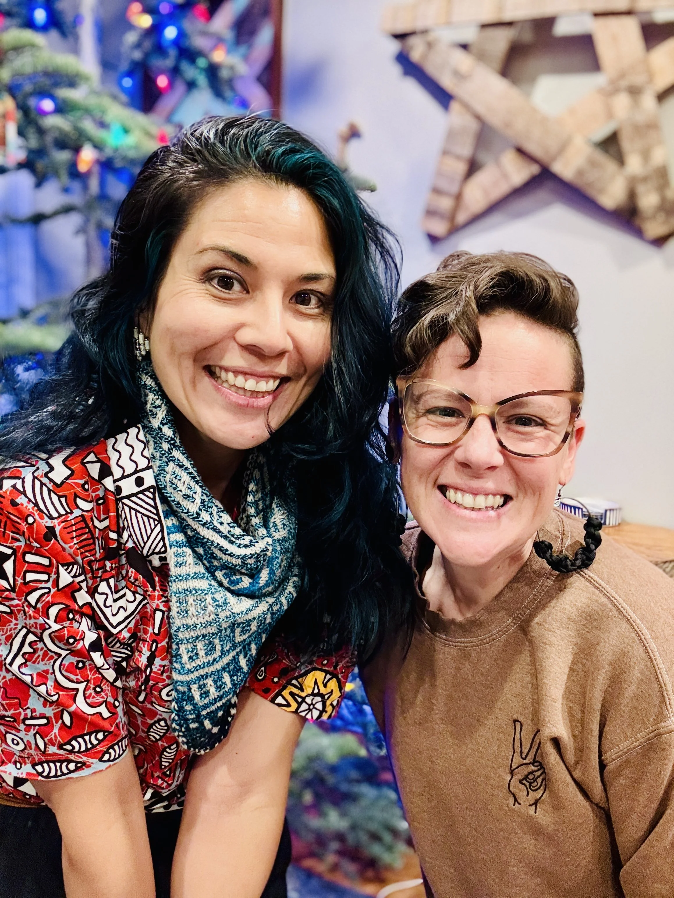 Alice Chen and Megan Rossi, co-facilitators of Art and Alchemy at The Unlearning Studio, together — the creative duo behind the Flowers From Everything workshop